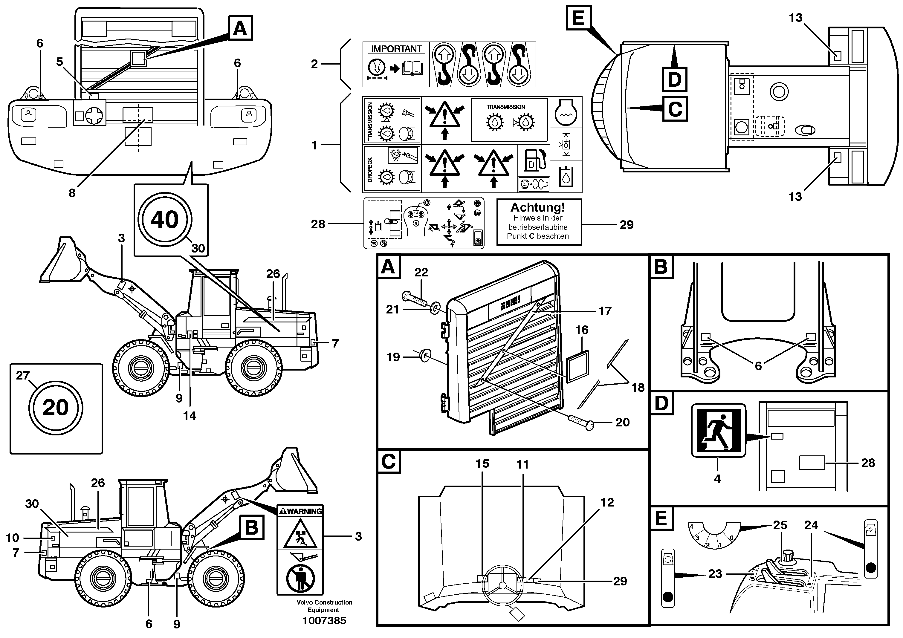 Sign plates and decals — volvo parts diagram