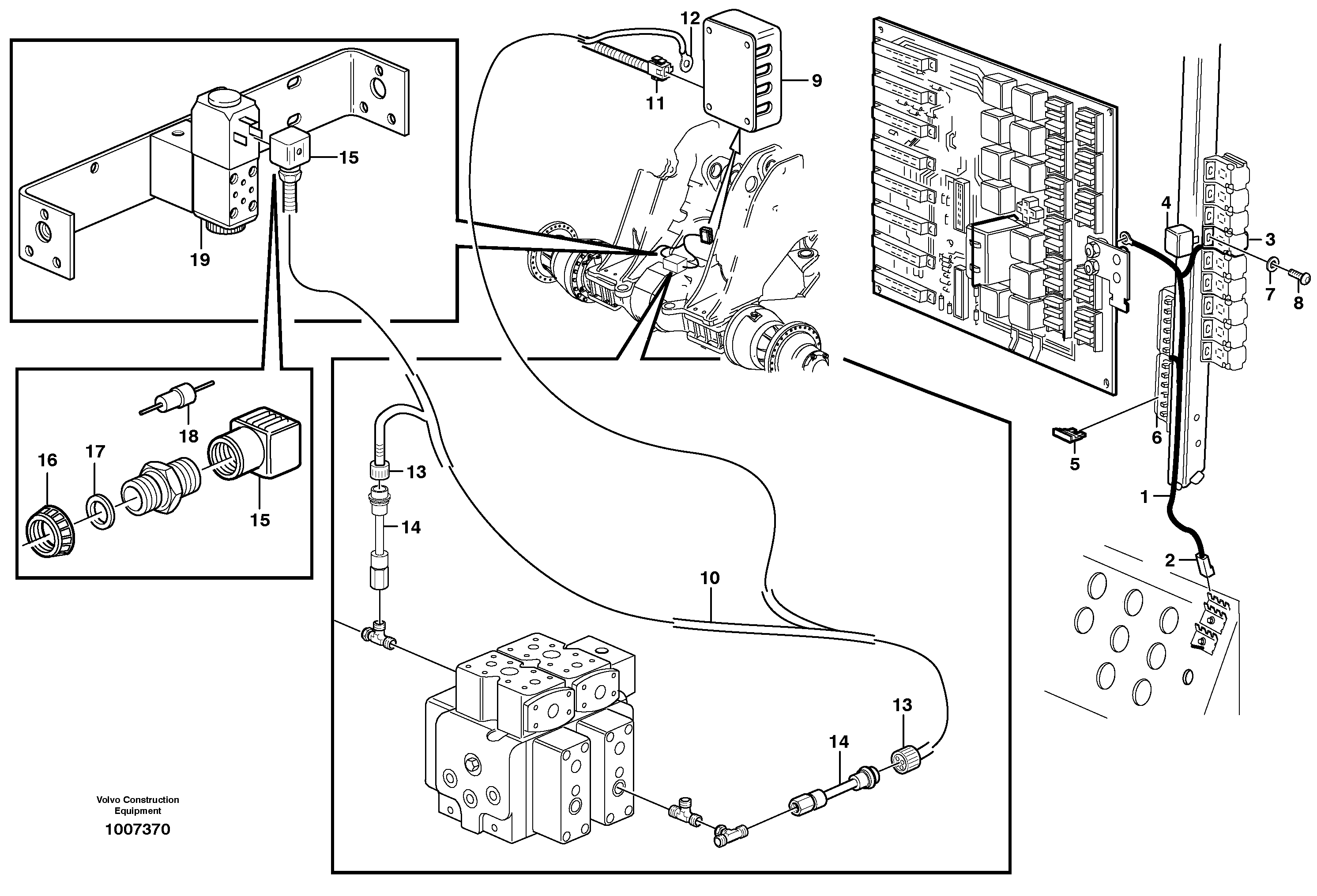 Cable harness US hydraulic lift function  80820 — volvo parts diagram