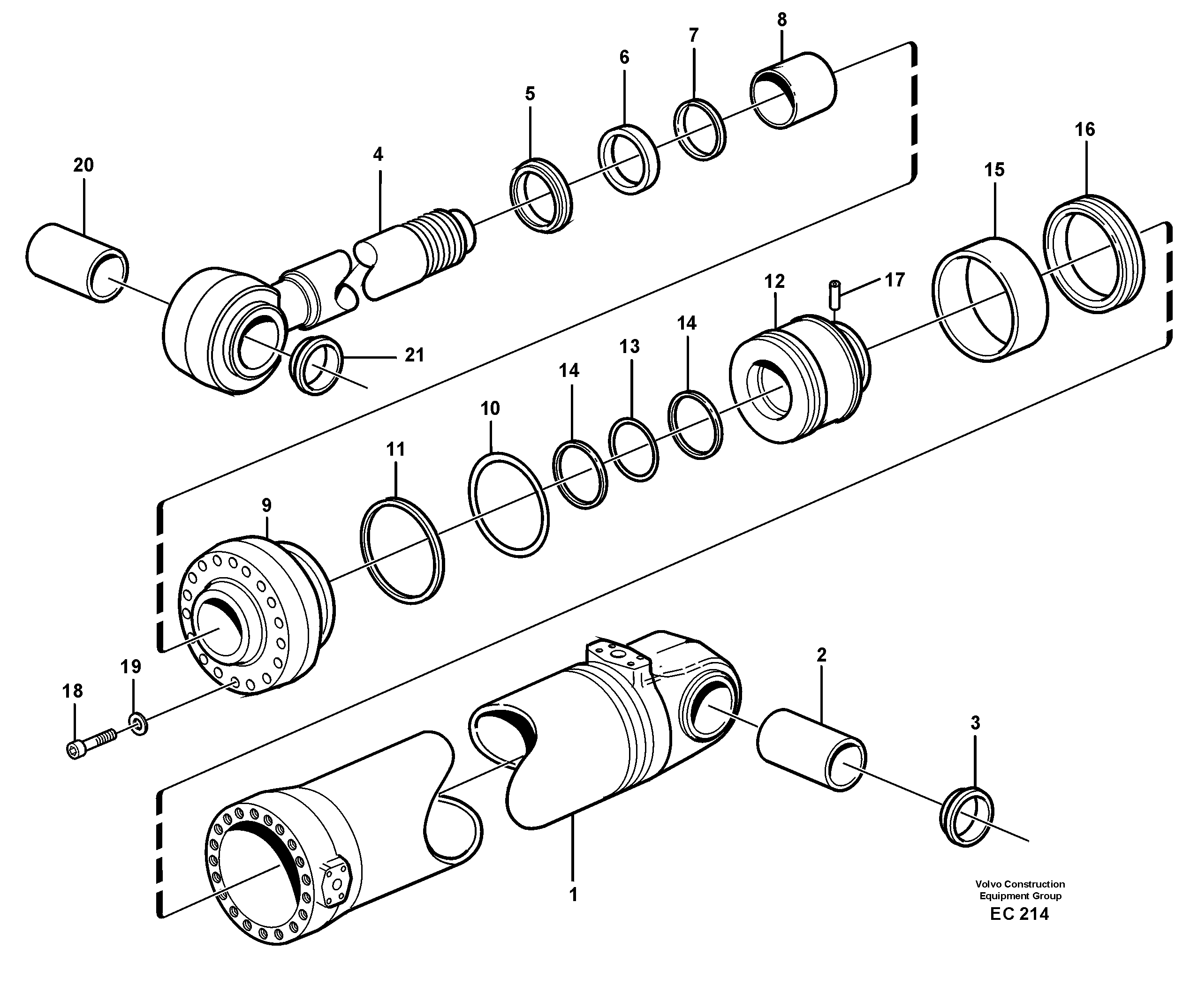 Hydraulic cylinder, tilt — volvo parts diagram