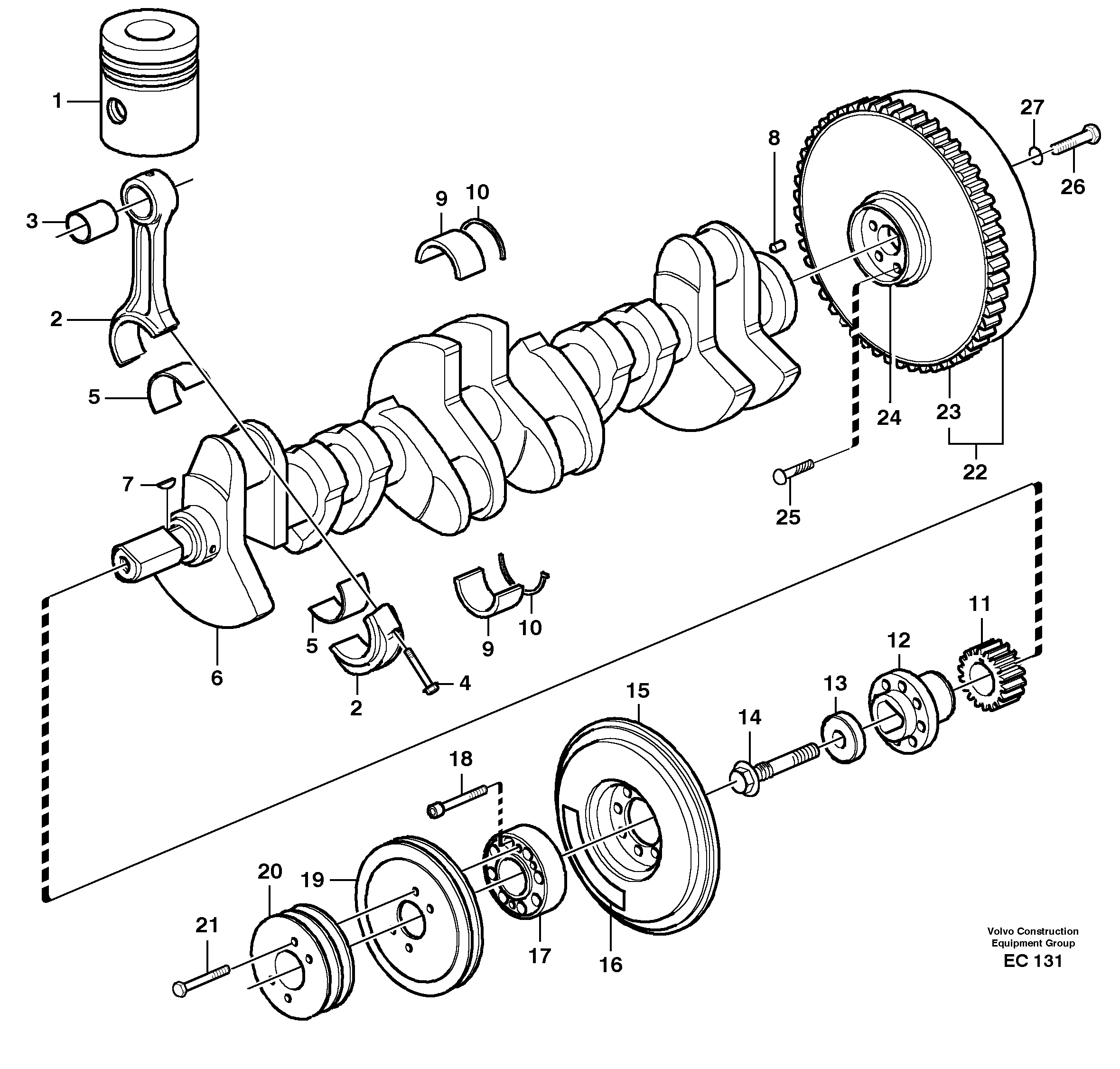 Crankshaft and related parts — volvo parts diagram