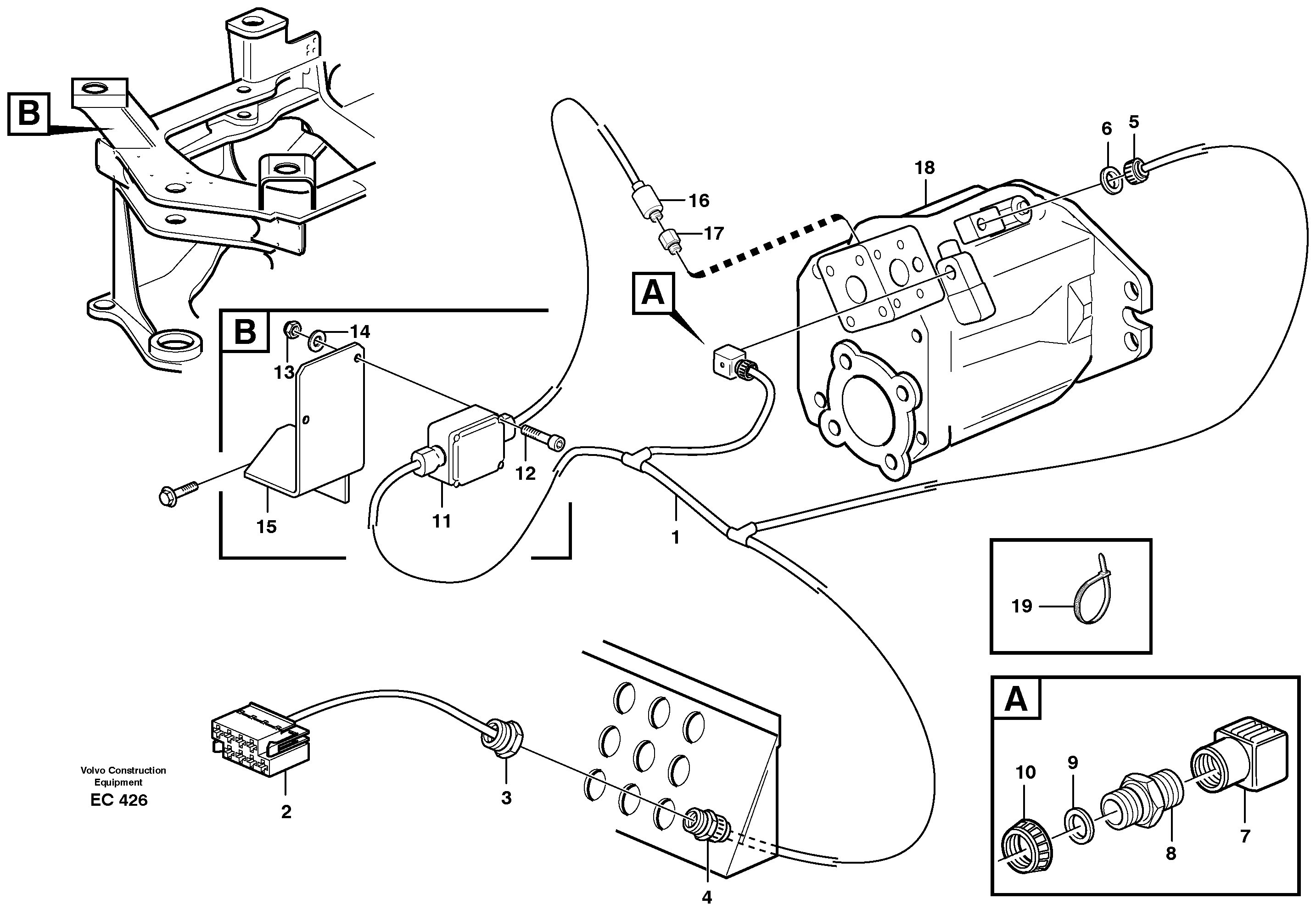 Cable harness, hydraulic system: Heavy Duty  80093 — volvo parts diagram