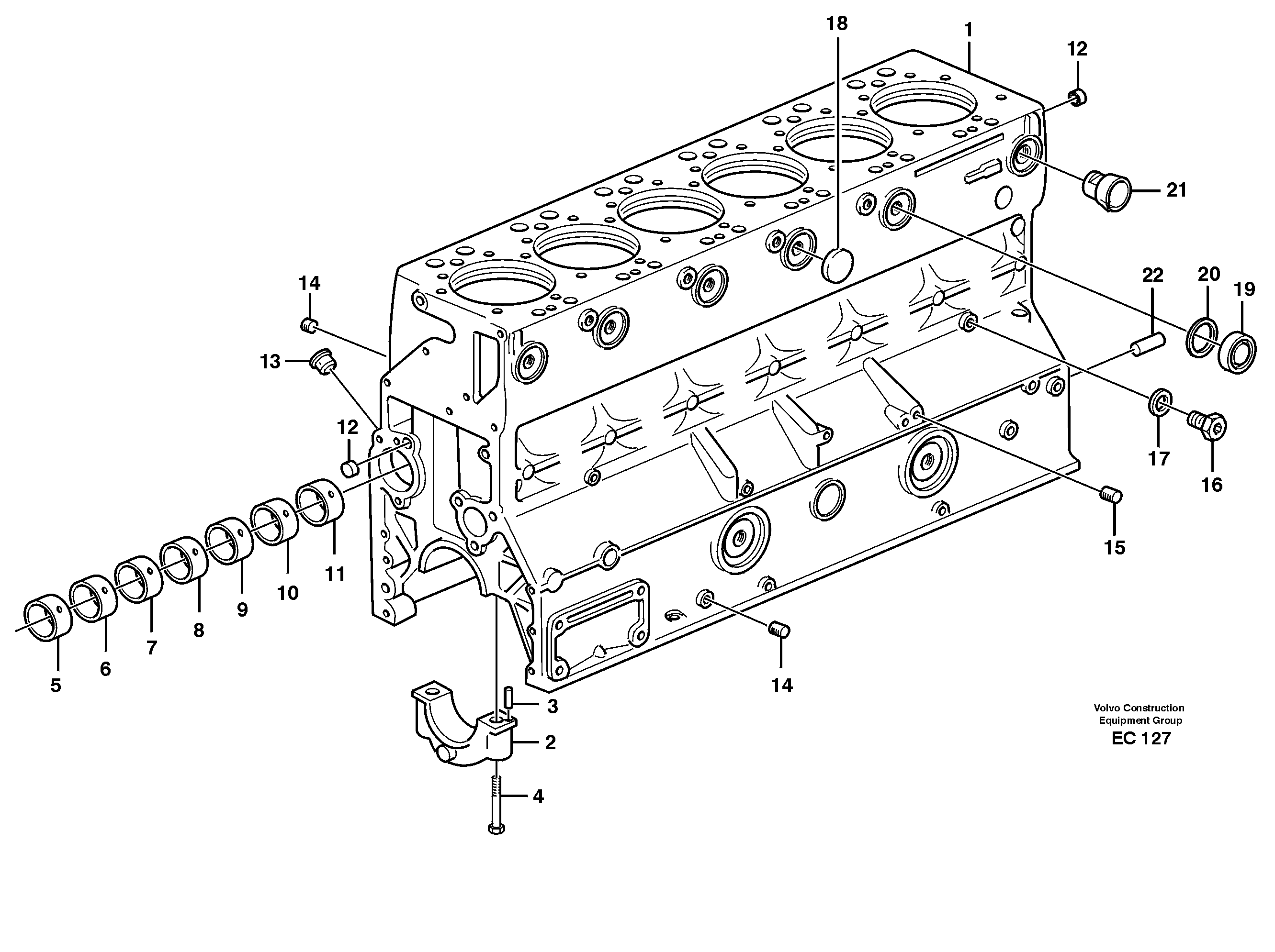 Cylinder block — volvo parts diagram