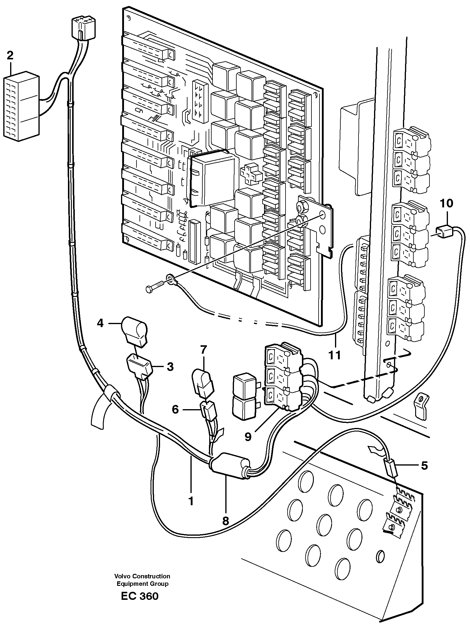 Cable harness, air conditioning. Cab.  80131 — volvo parts diagram