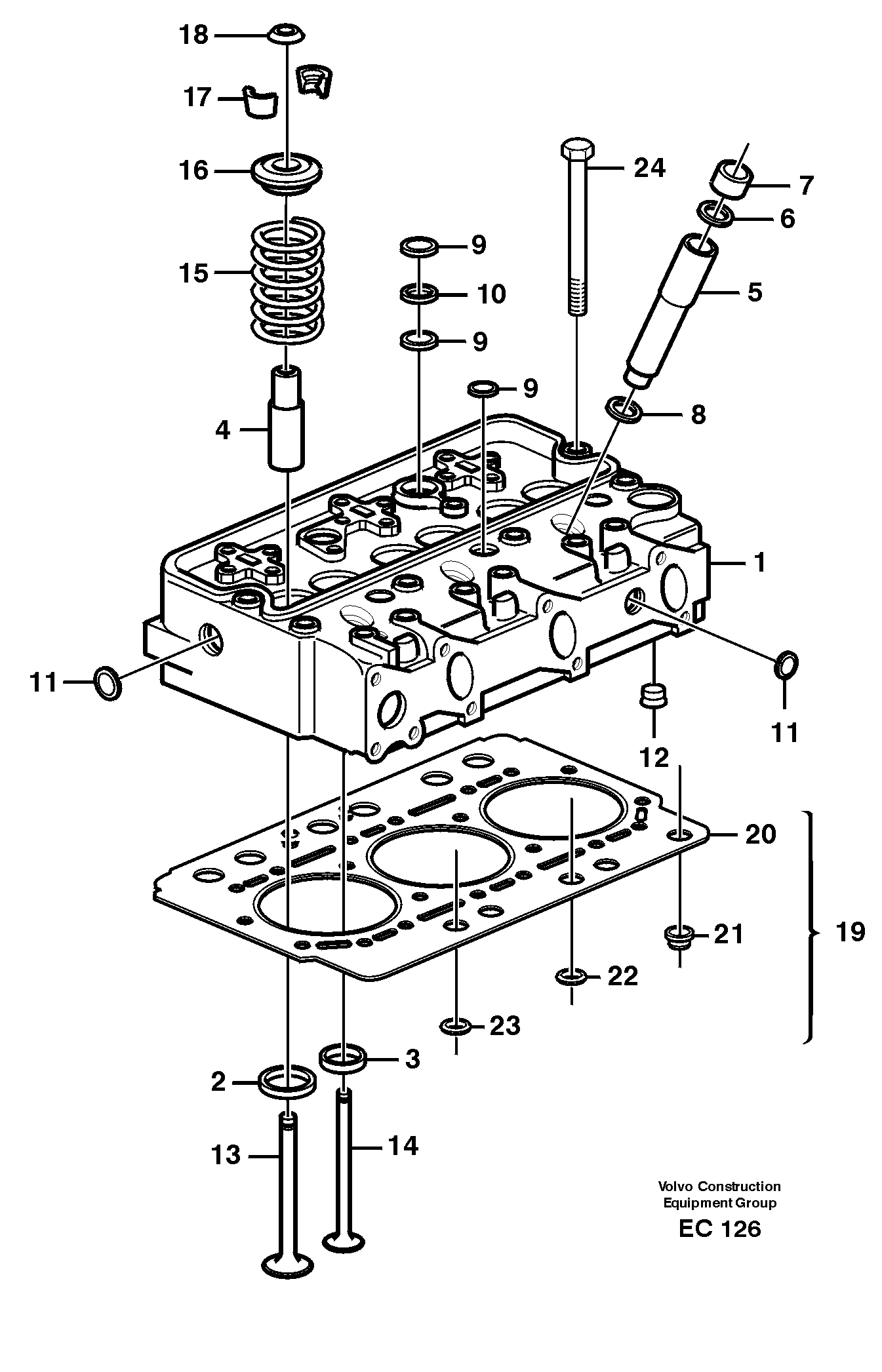 Cylinder head — volvo parts diagram