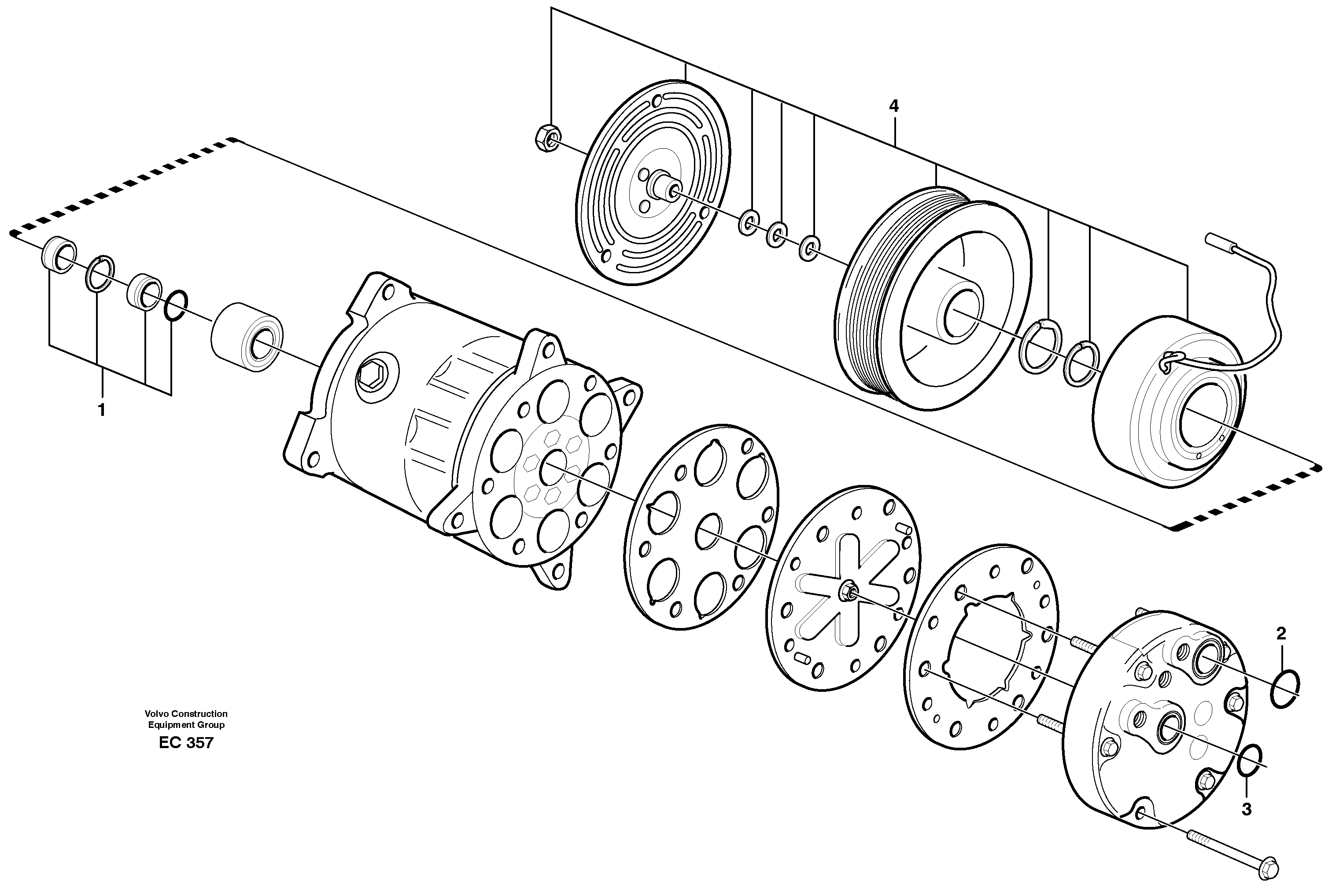 Air compressor  80131, 80420 — volvo parts diagram
