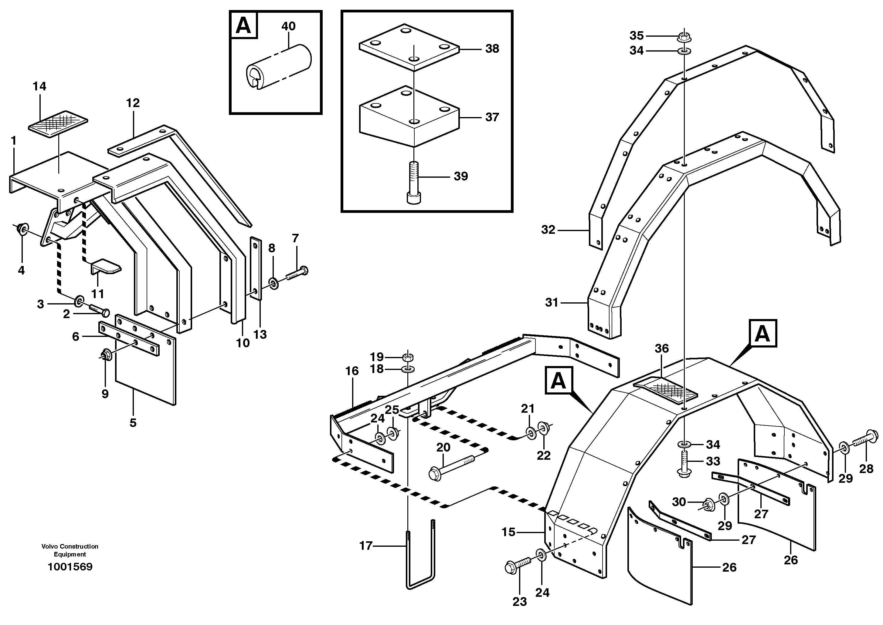 Fenders, front and rear.  80418, 80570 — volvo parts diagram