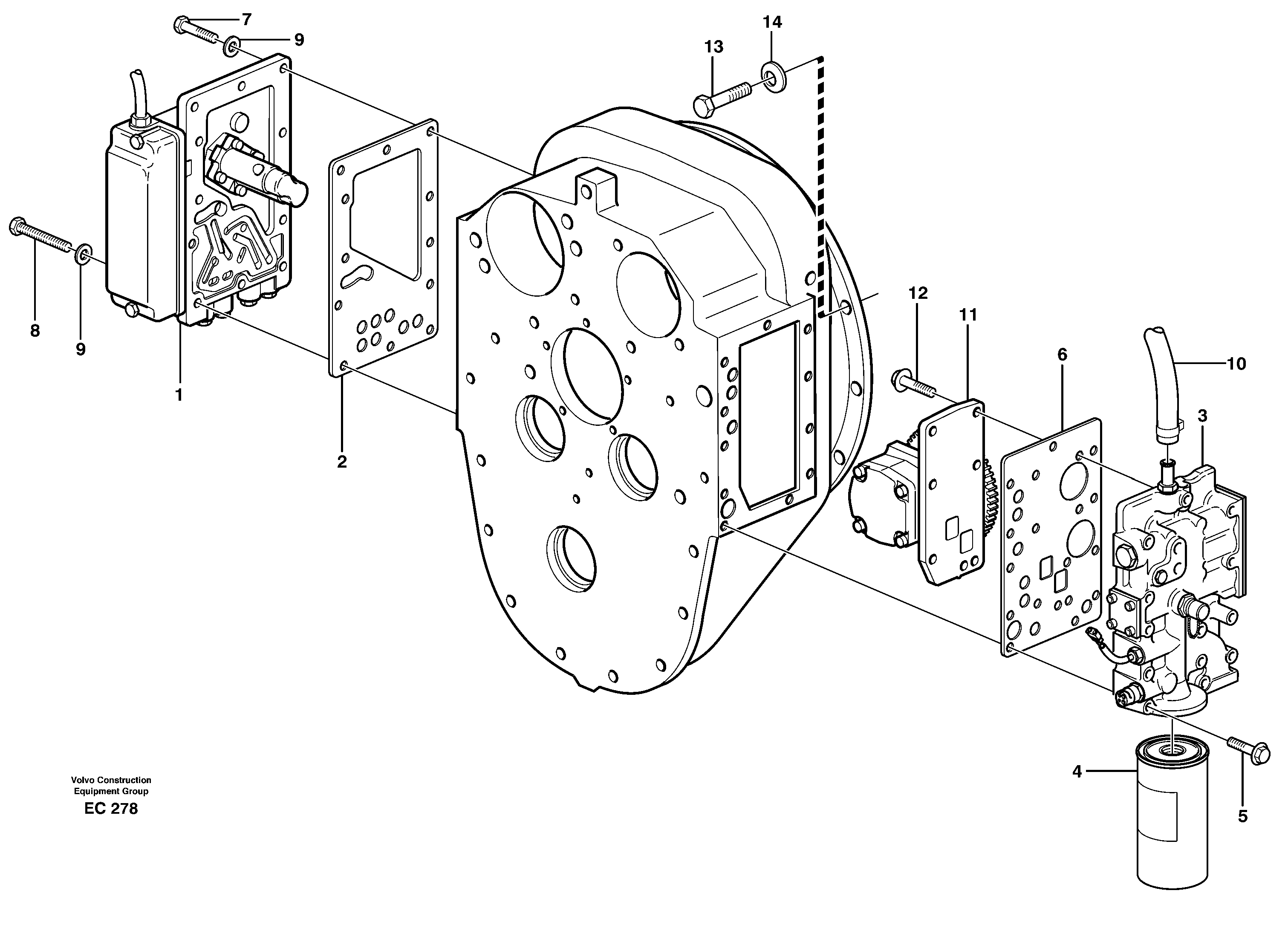 Range selector valve, pressure limiting valve and pump. — volvo parts diagram