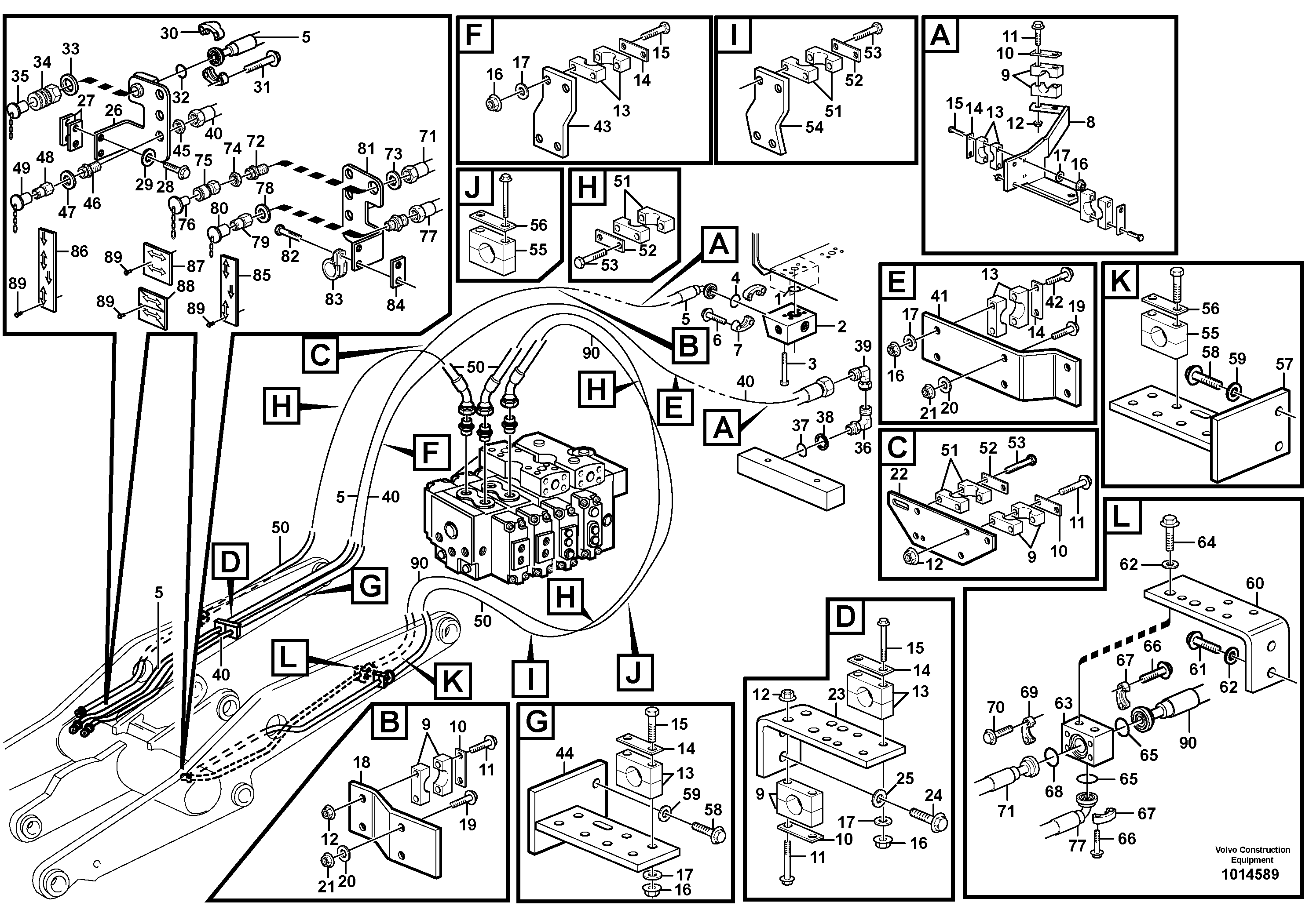 Attachment hydraulics, General purpose  93638 — volvo parts diagram