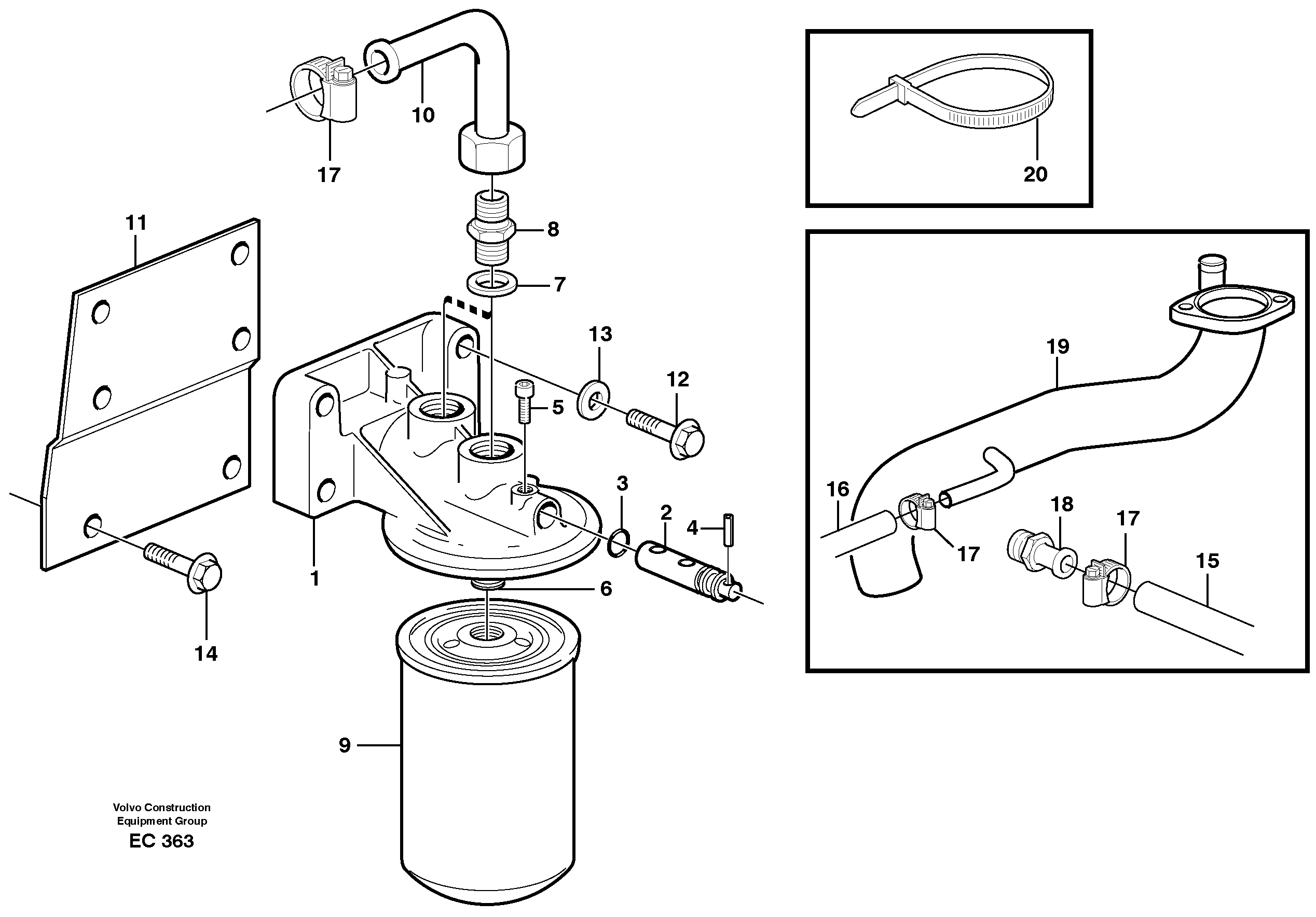 Coolant filter  80408 — volvo parts diagram
