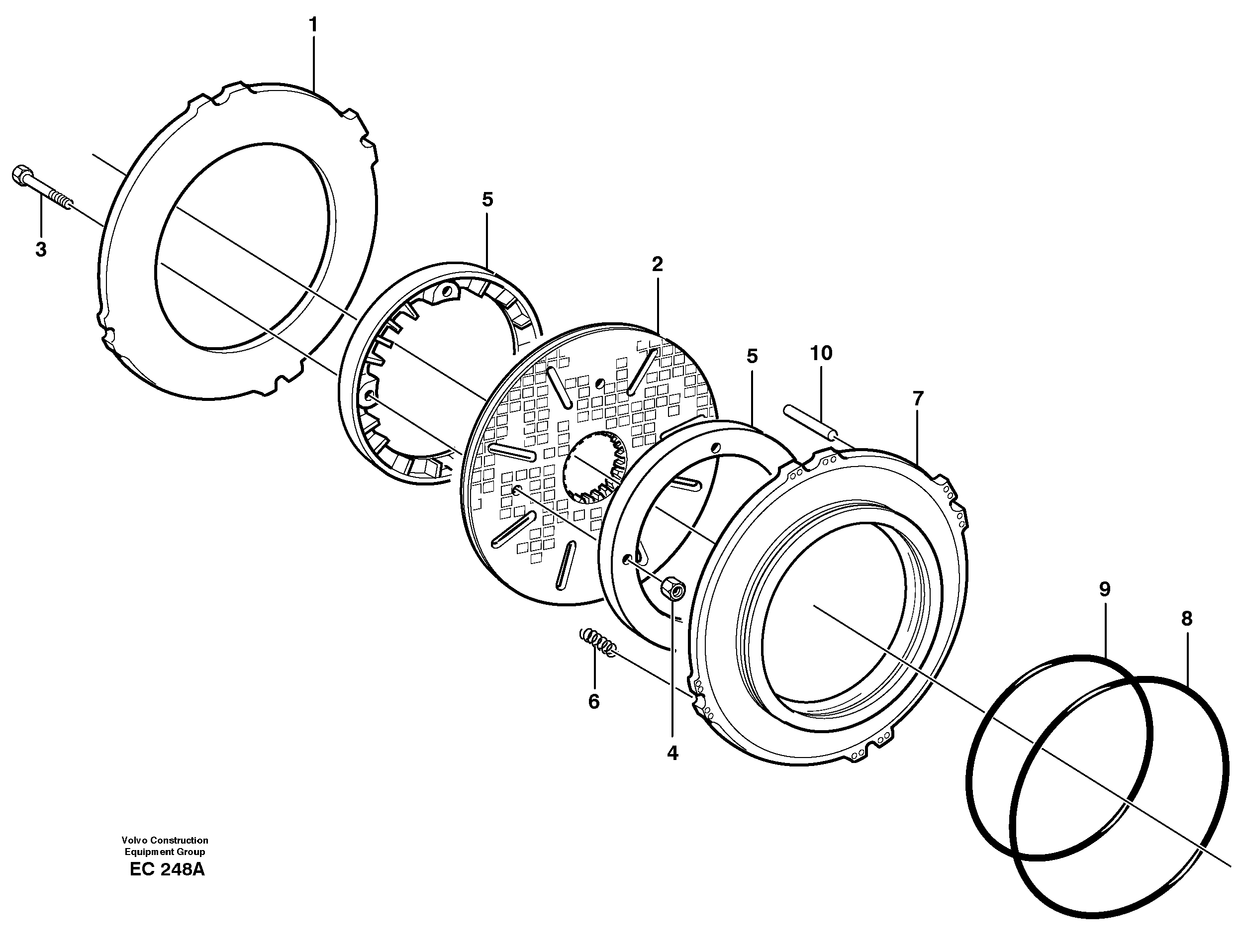 Multi-disc brake, rear — volvo parts diagram