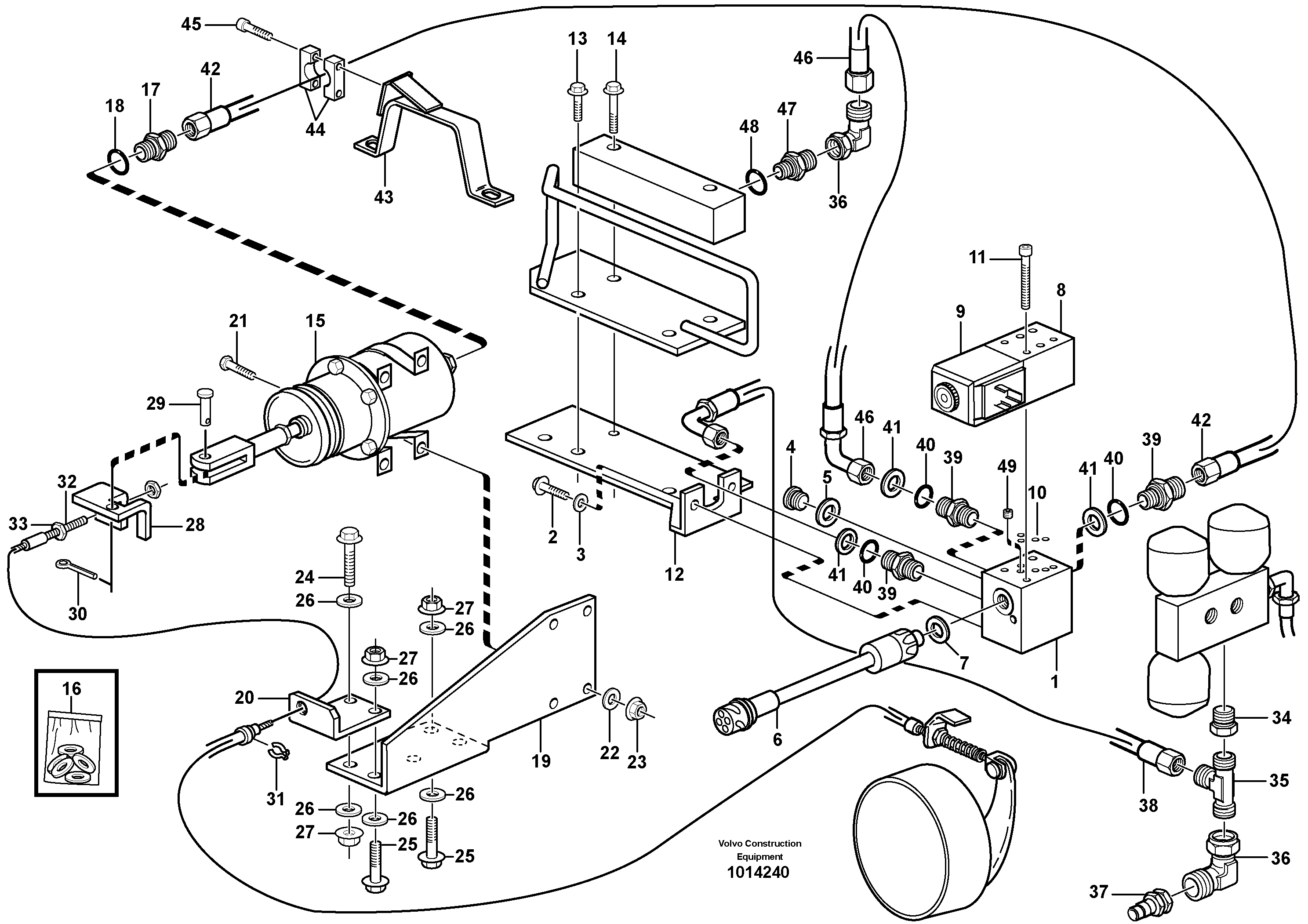 Parking brake, electro -hydraulic  80103 — volvo parts diagram