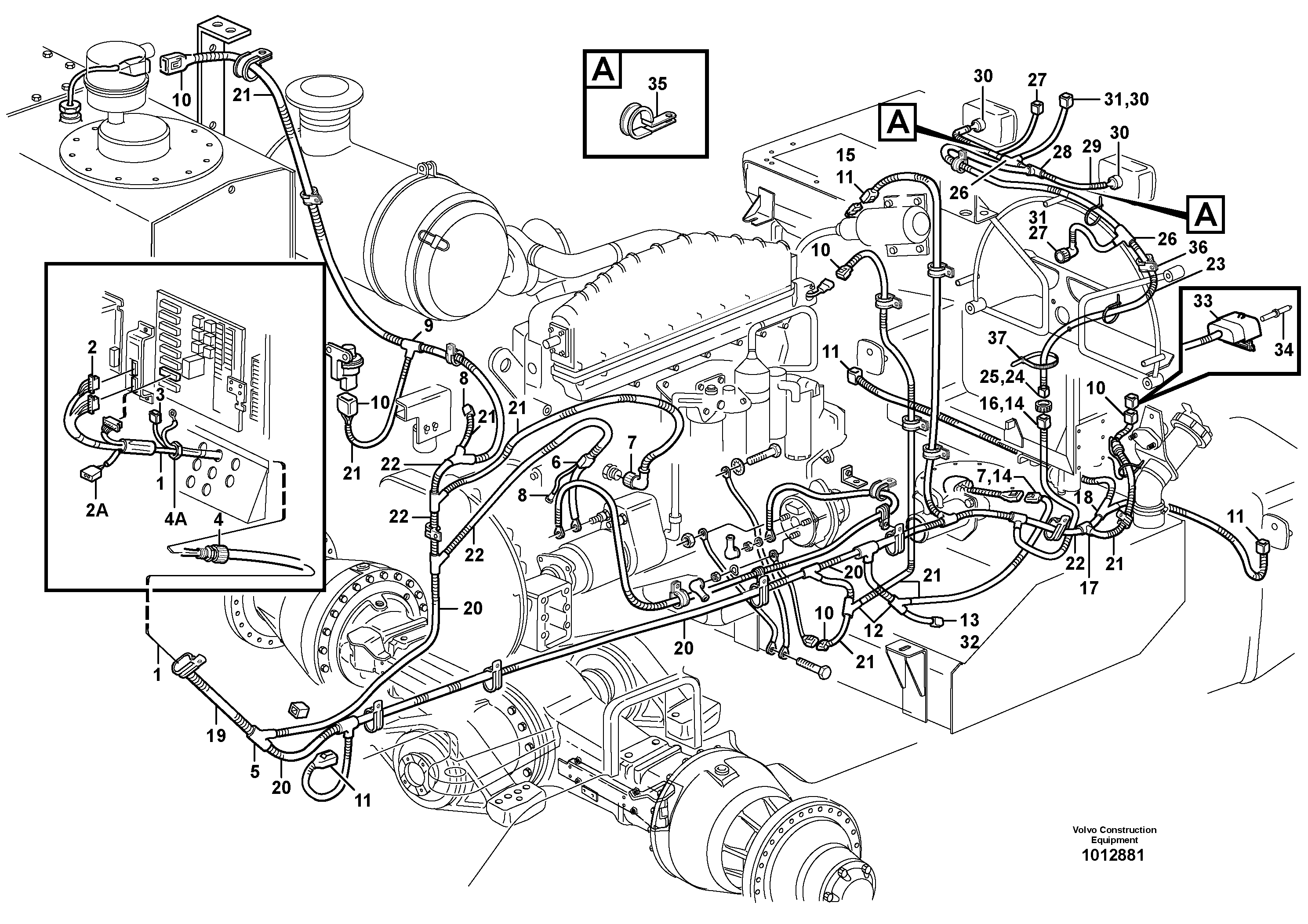 Cable harnesses, rear — volvo parts diagram