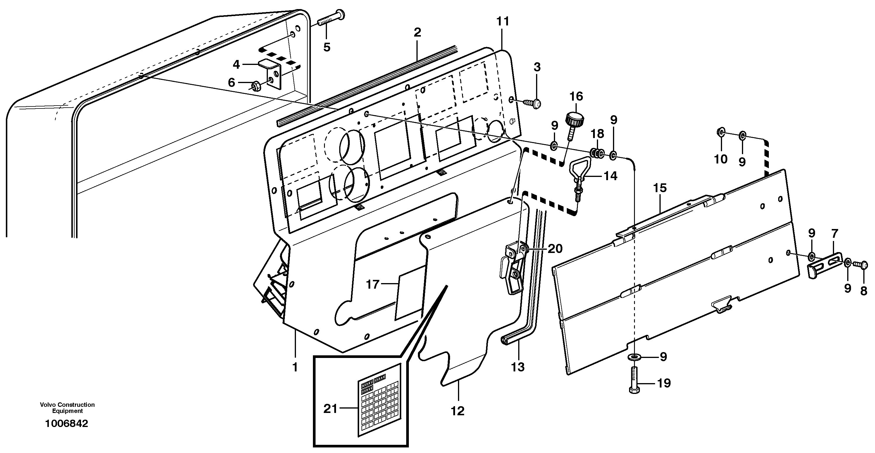 Instrument panel  33159 — volvo parts diagram