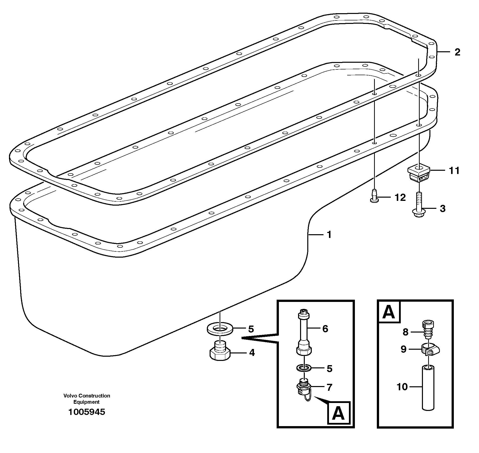 Oil sump — volvo parts diagram