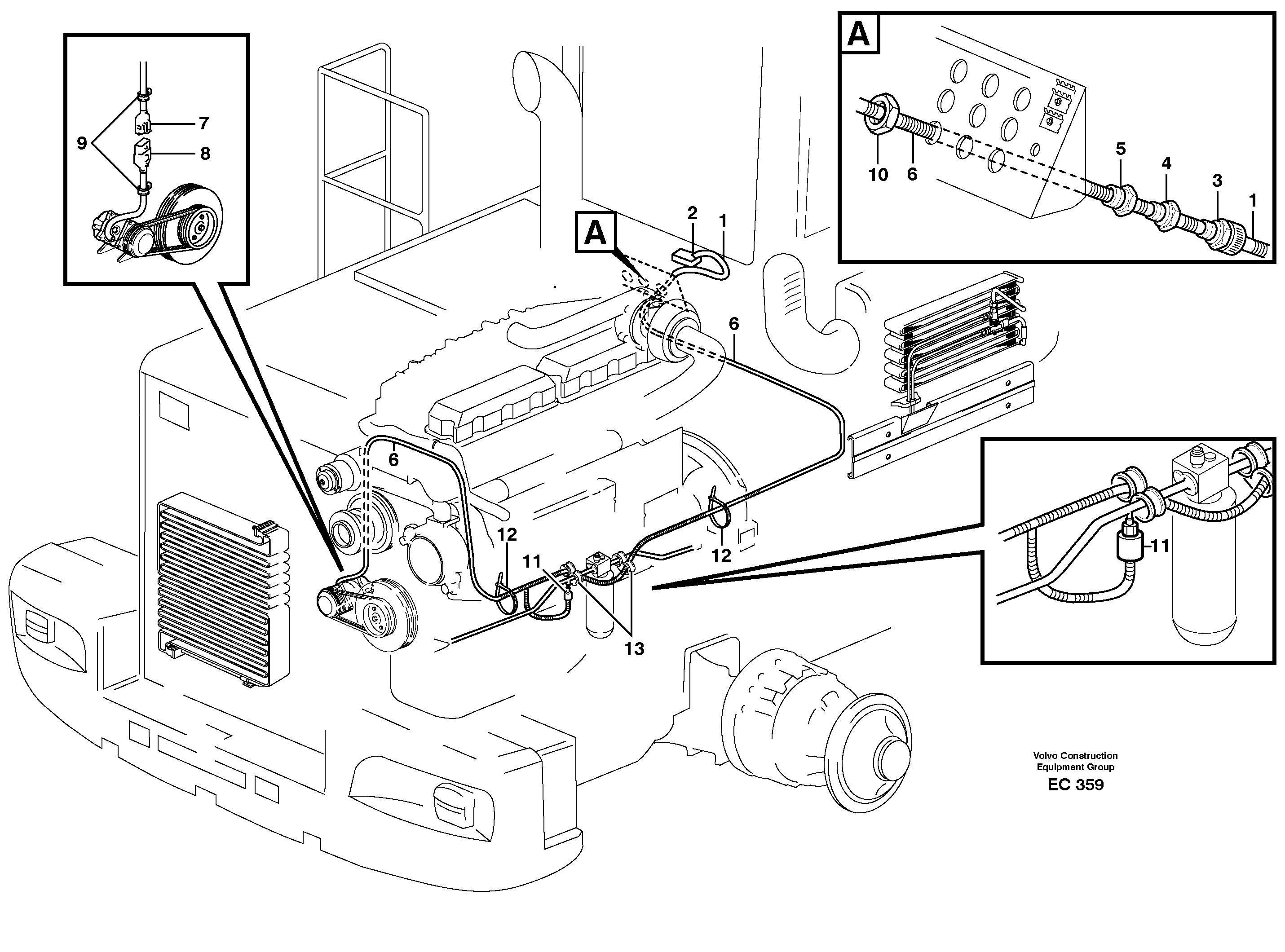 Cable harness, compressor.  80131 — volvo parts diagram