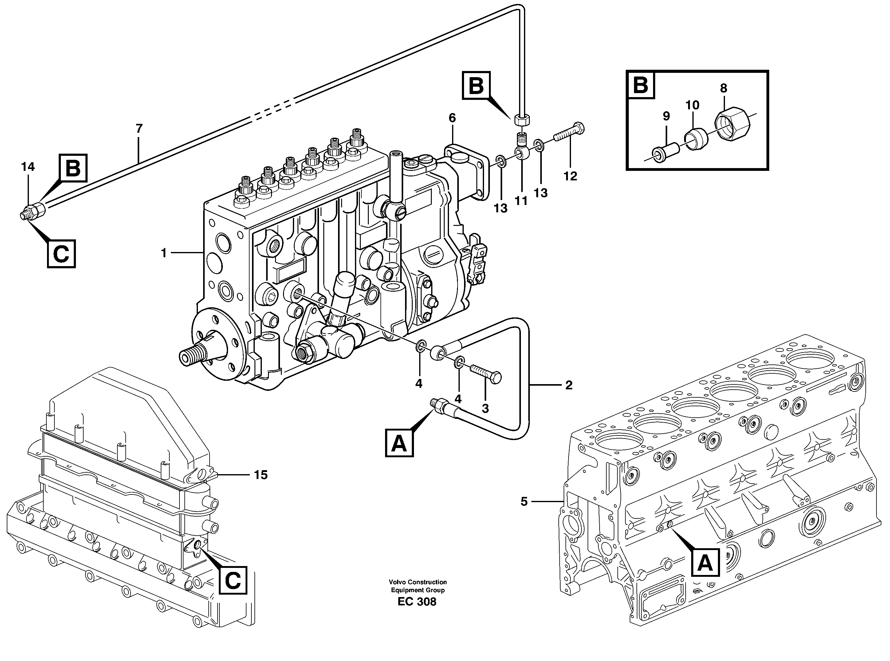 Fuel system, oil pipe, pipe for smoke limiter — volvo parts diagram