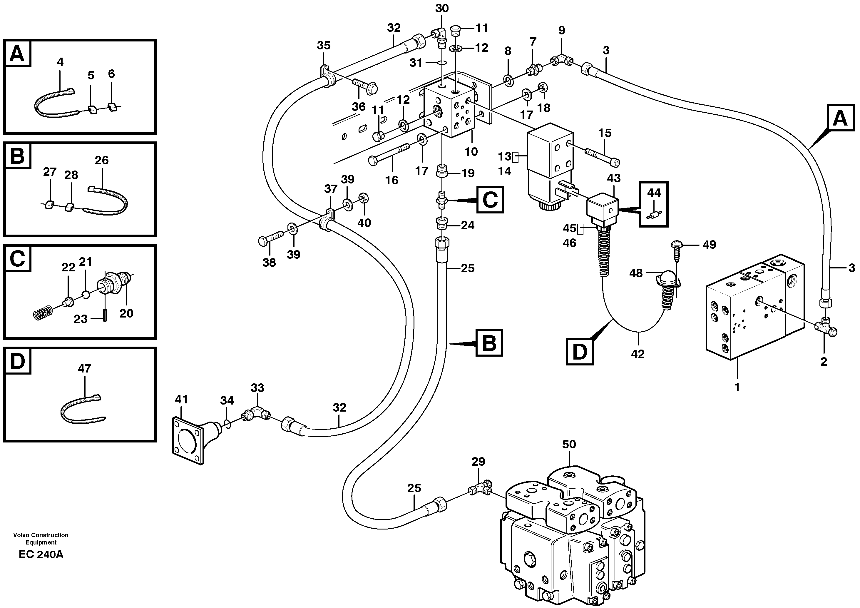 Controls, differential lock  80087, 80088 — volvo parts diagram