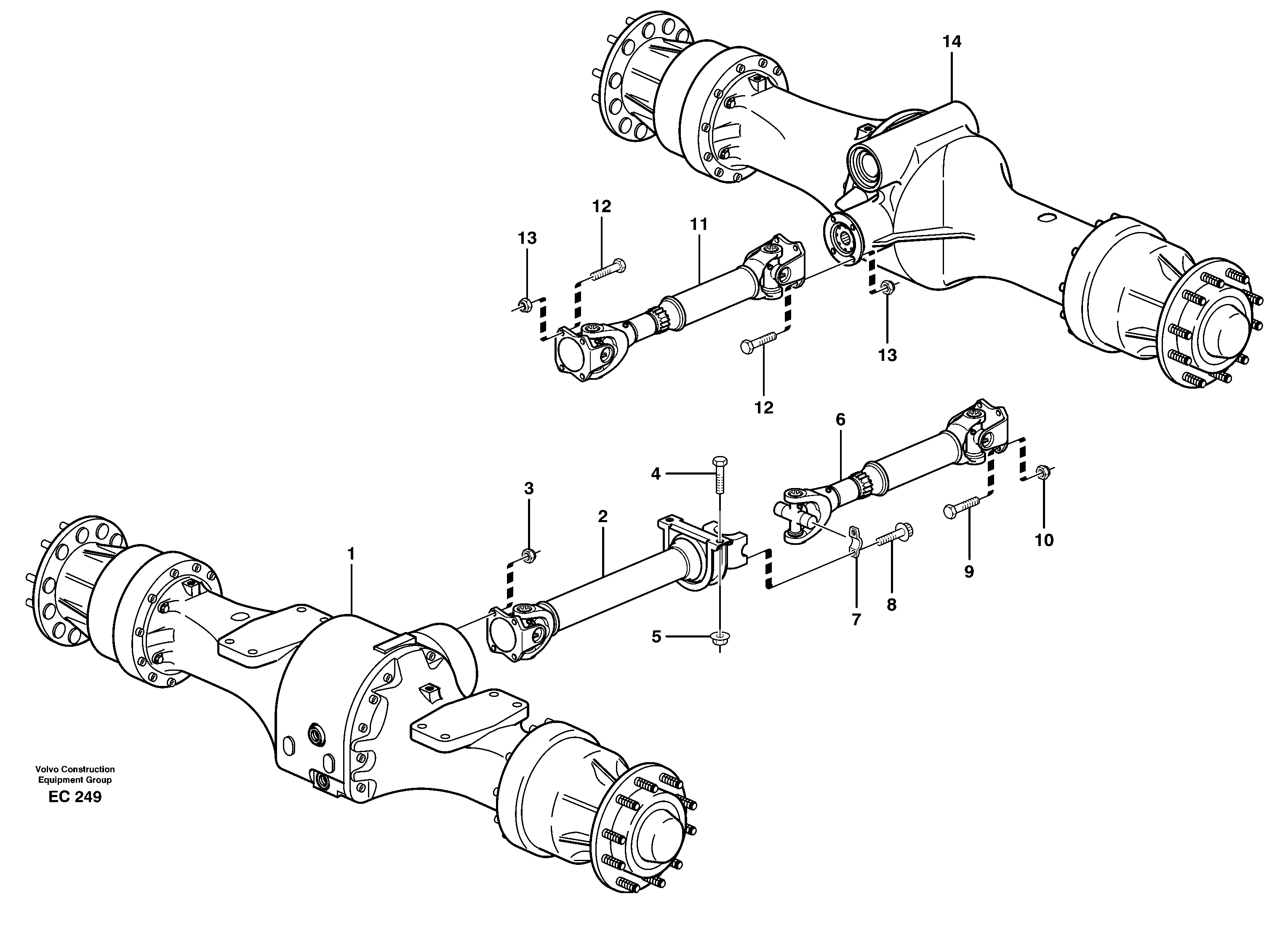 Propeller shaft, mounting — volvo parts diagram