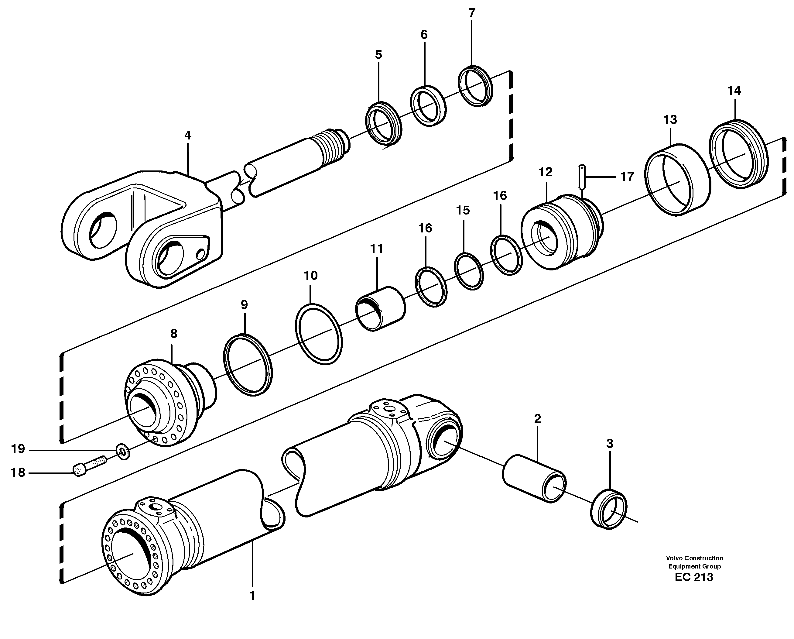 Hydraulic cylinder, lifting. — volvo parts diagram