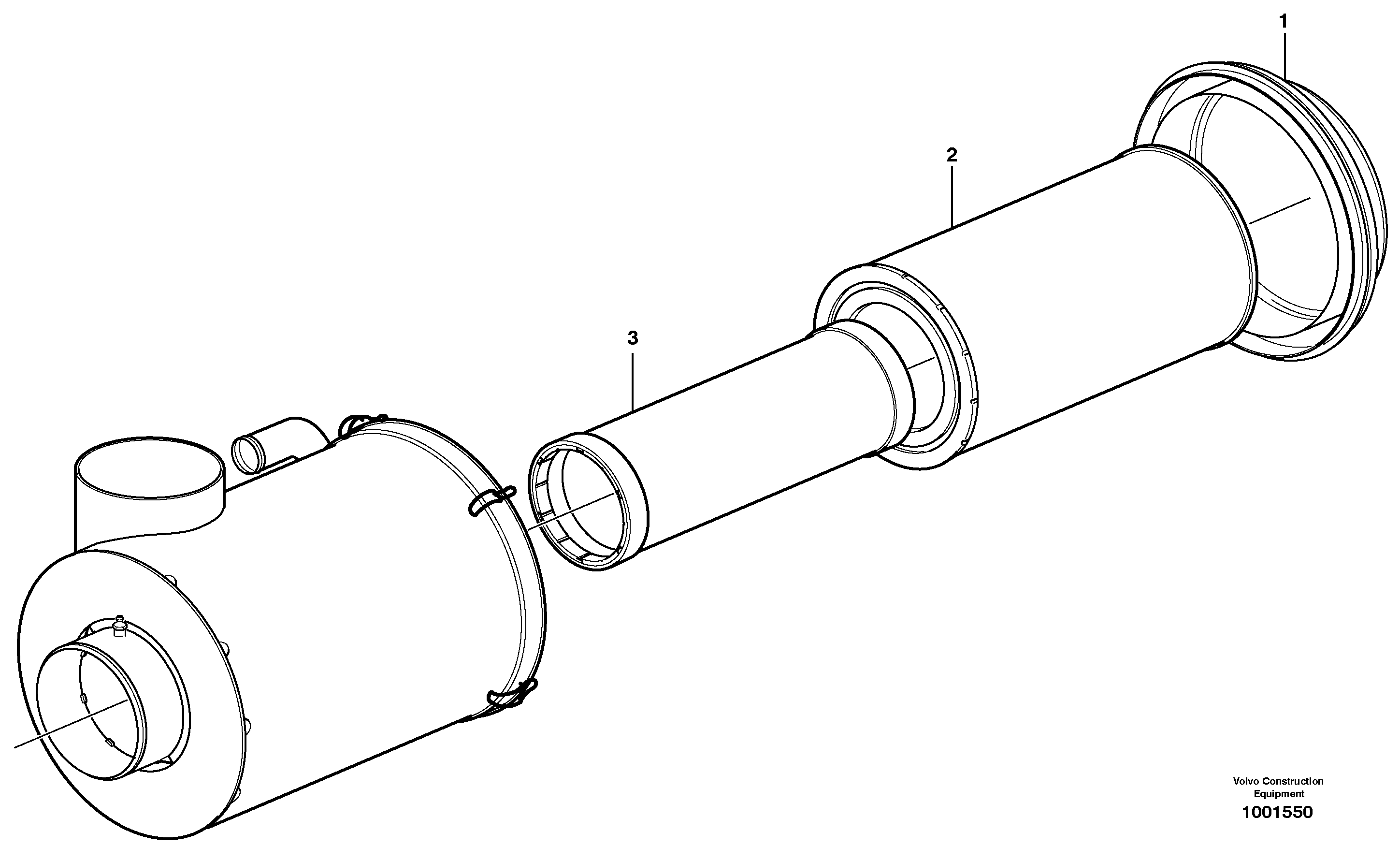 Air filter  SER NO 18891 - — volvo parts diagram