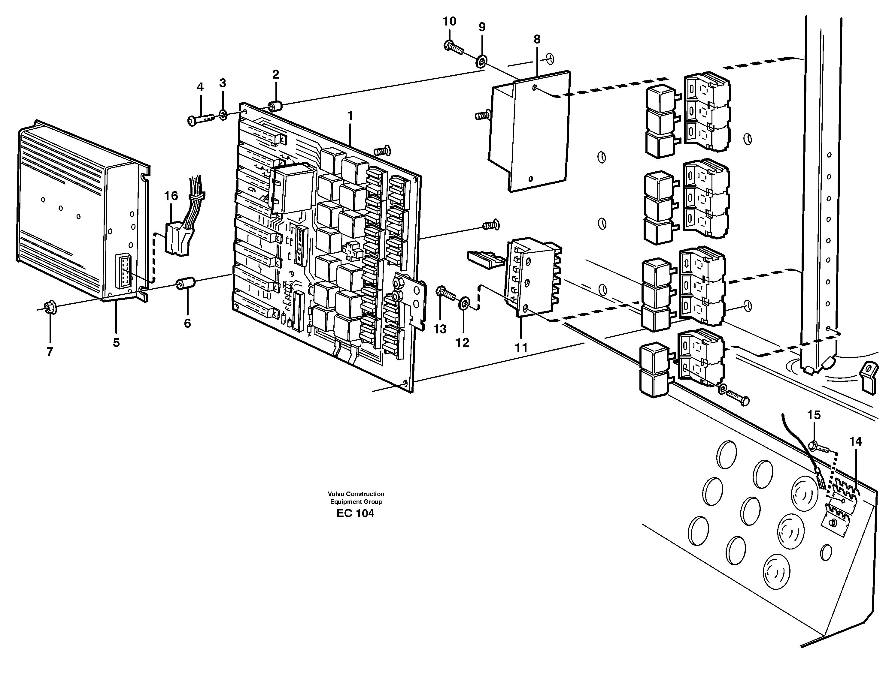 Electrical distribution box — volvo parts diagram