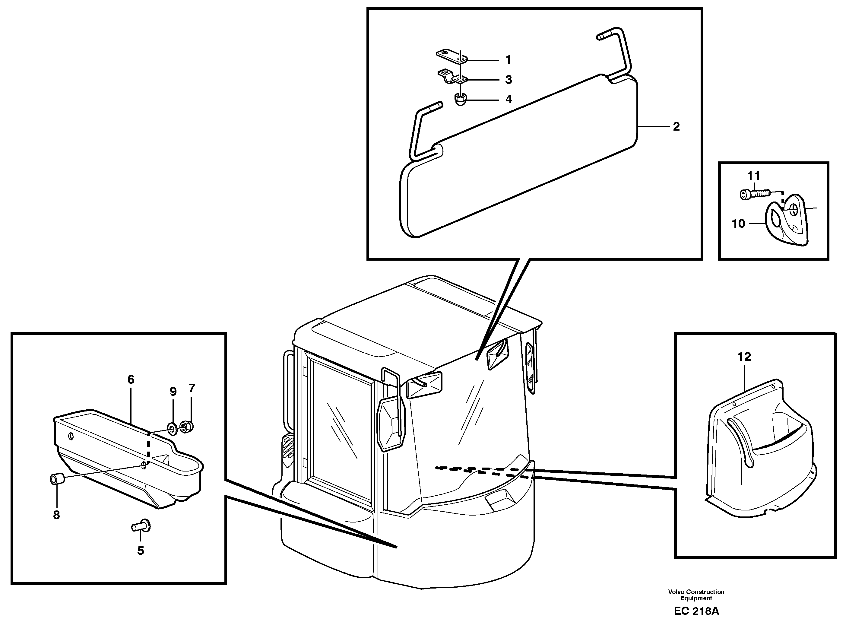 Interior components — volvo parts diagram