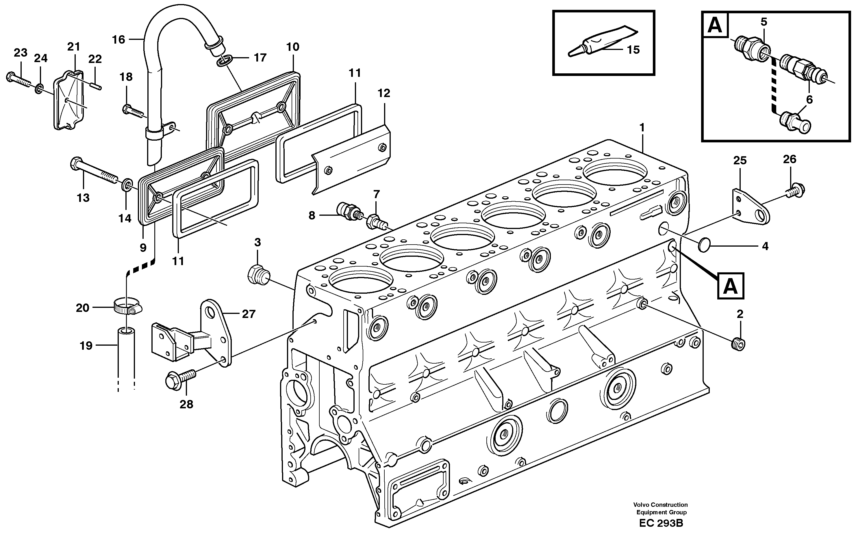 Cylinder block — volvo parts diagram