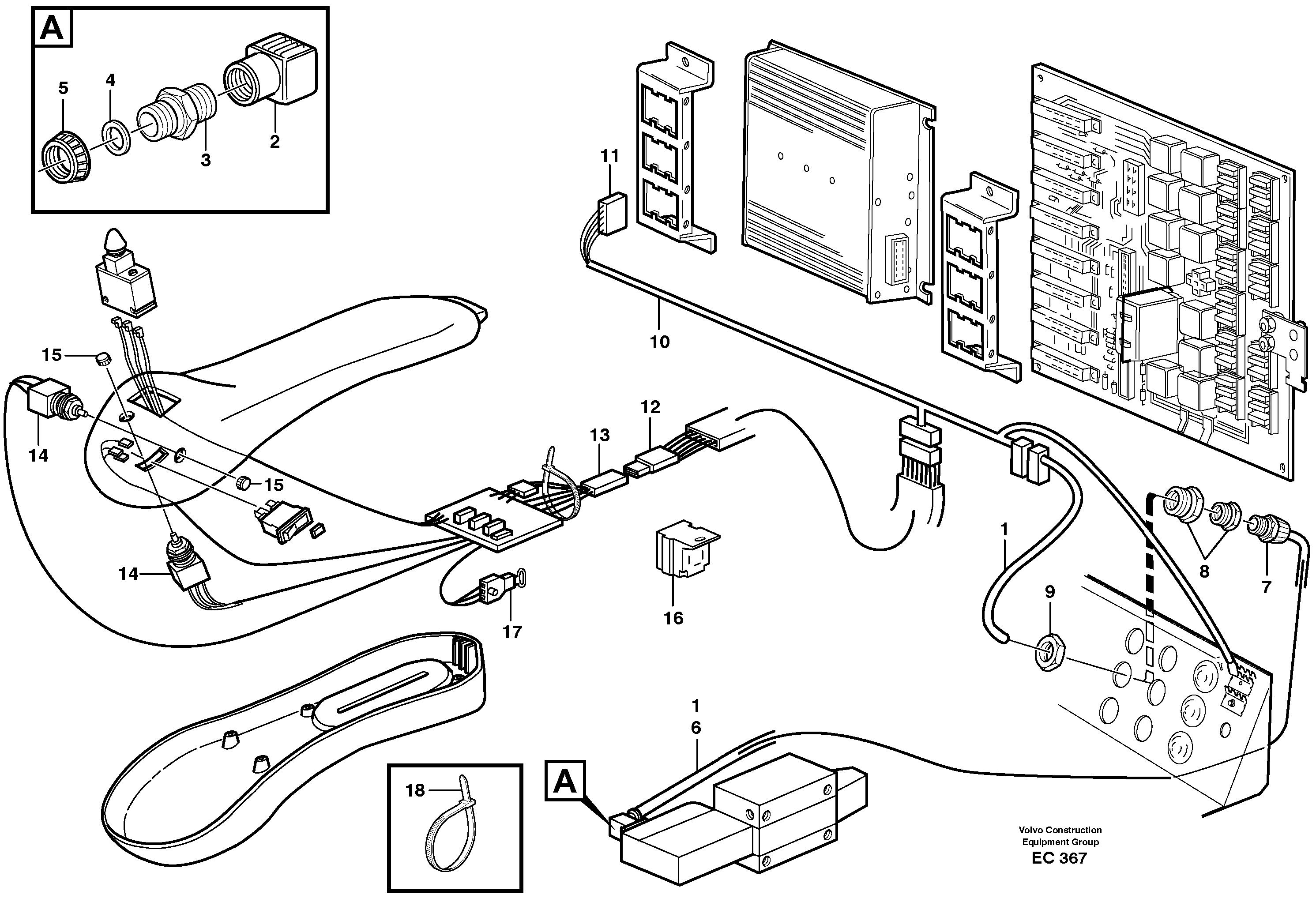 Cable harness, CDC - steering.  80081 — volvo parts diagram