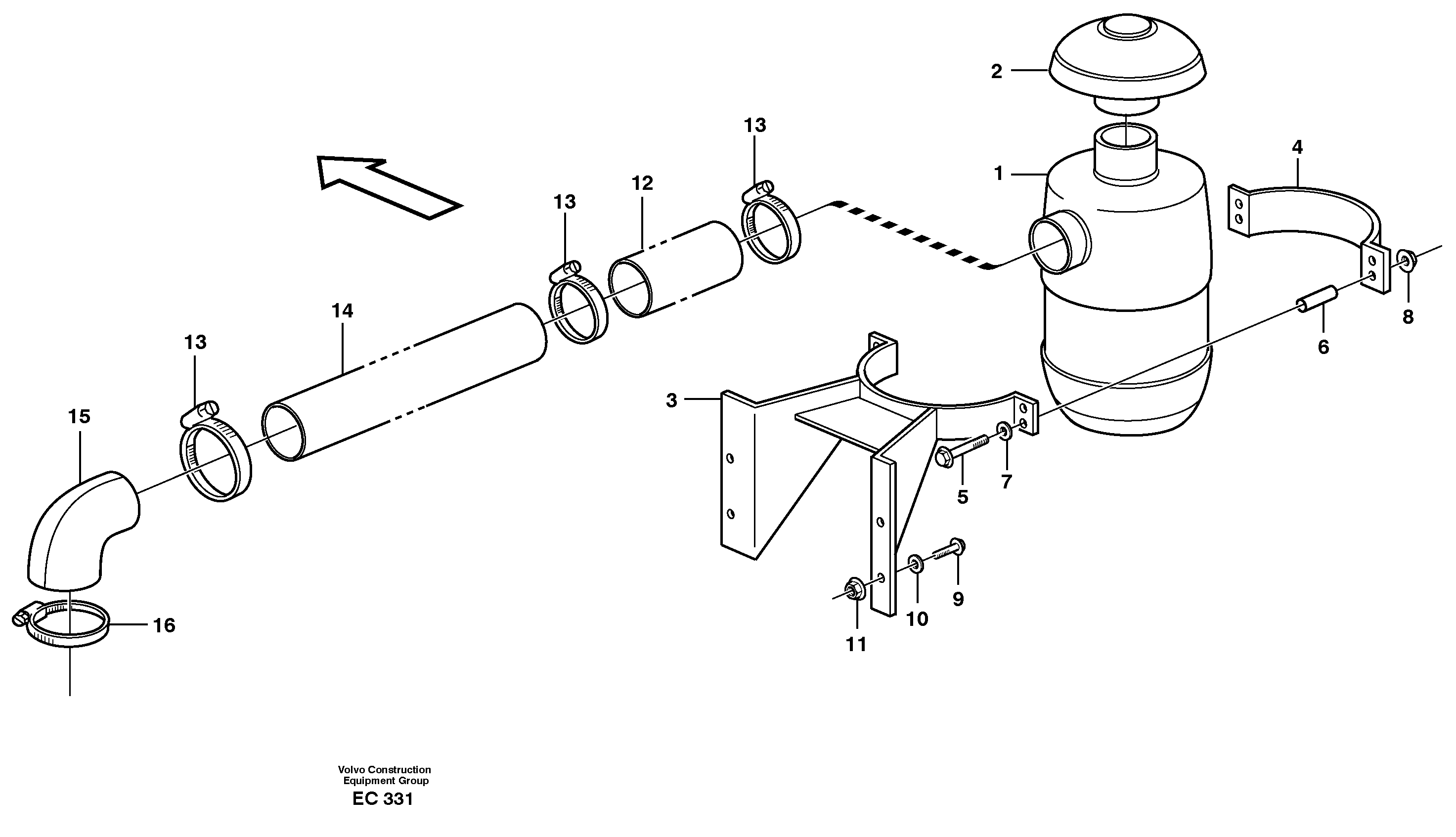Oil bath filter — volvo parts diagram