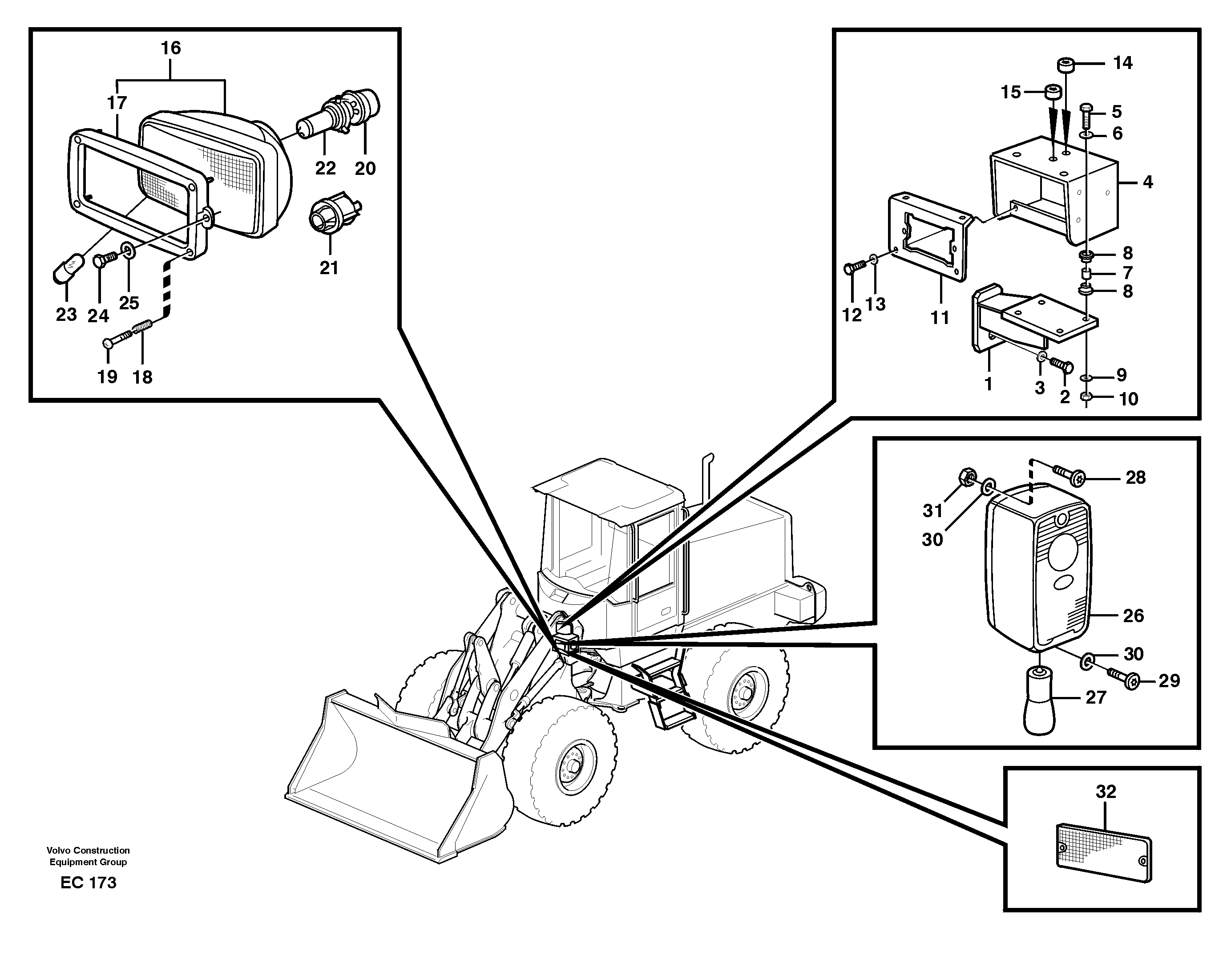 Lighting, front — volvo parts diagram