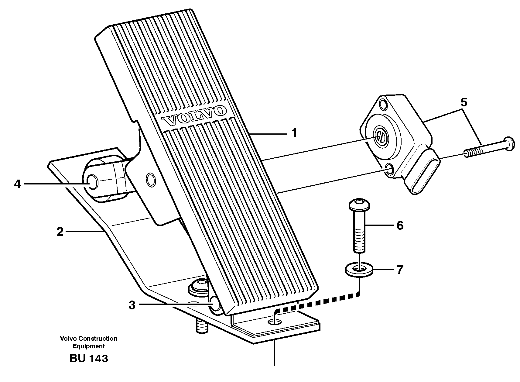 Retarder pedal  37087 — volvo parts diagram