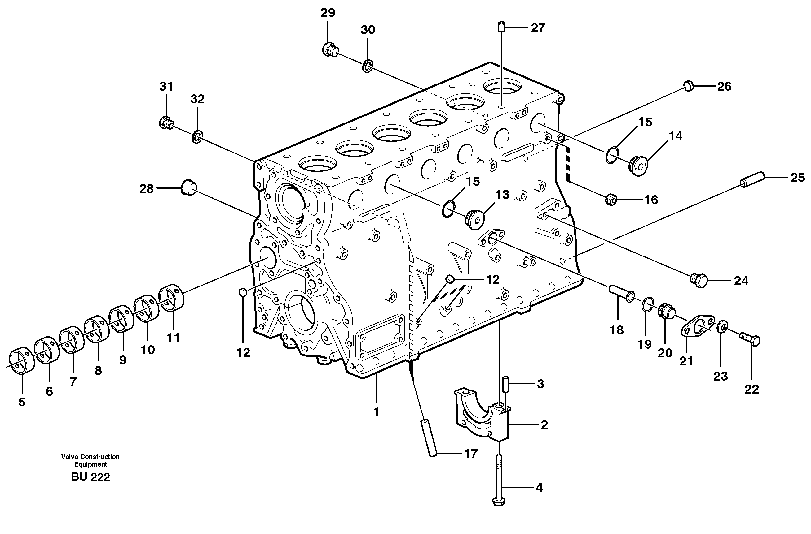 Cylinder block — volvo parts diagram