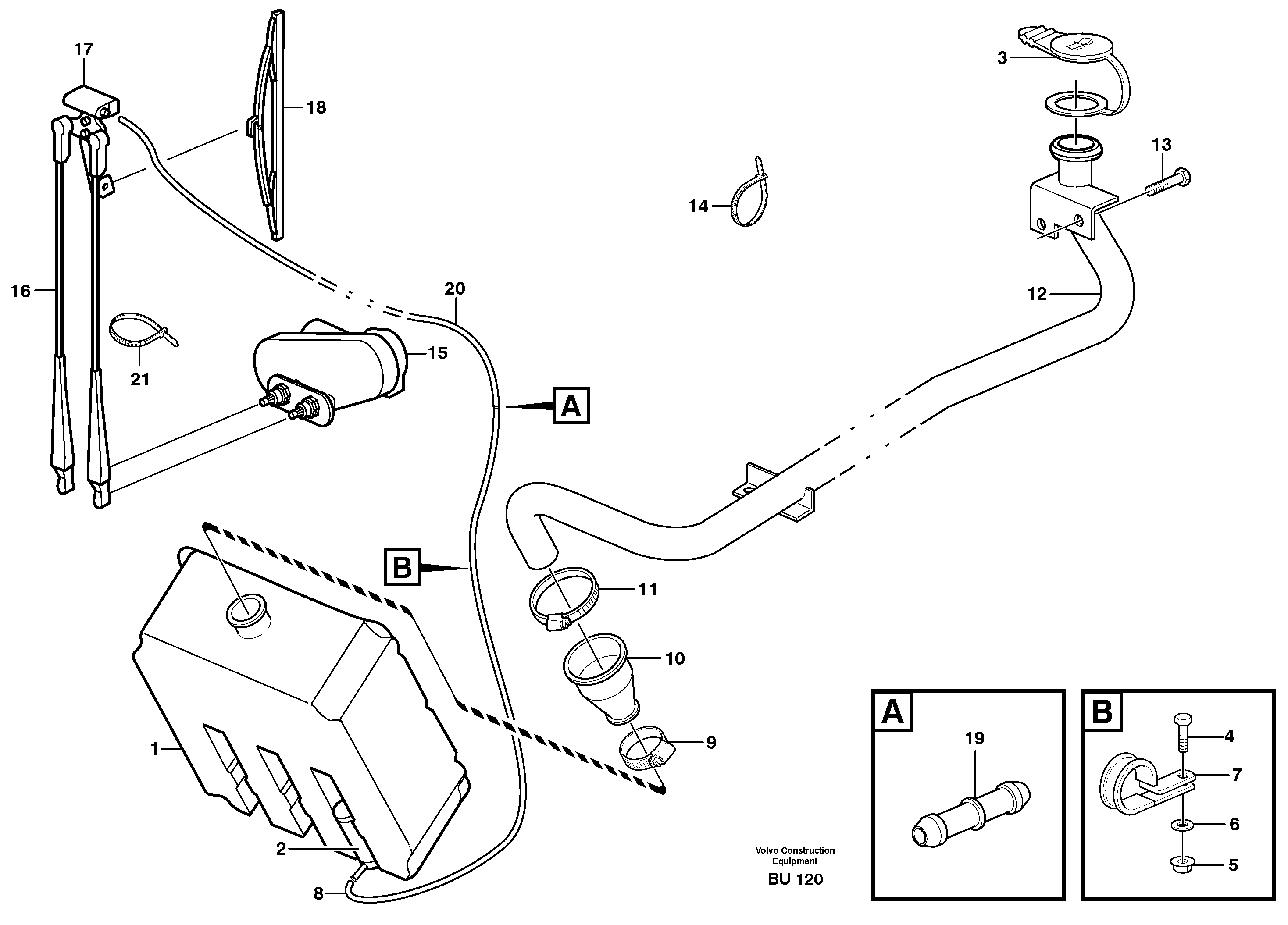 Windshield washer — volvo parts diagram