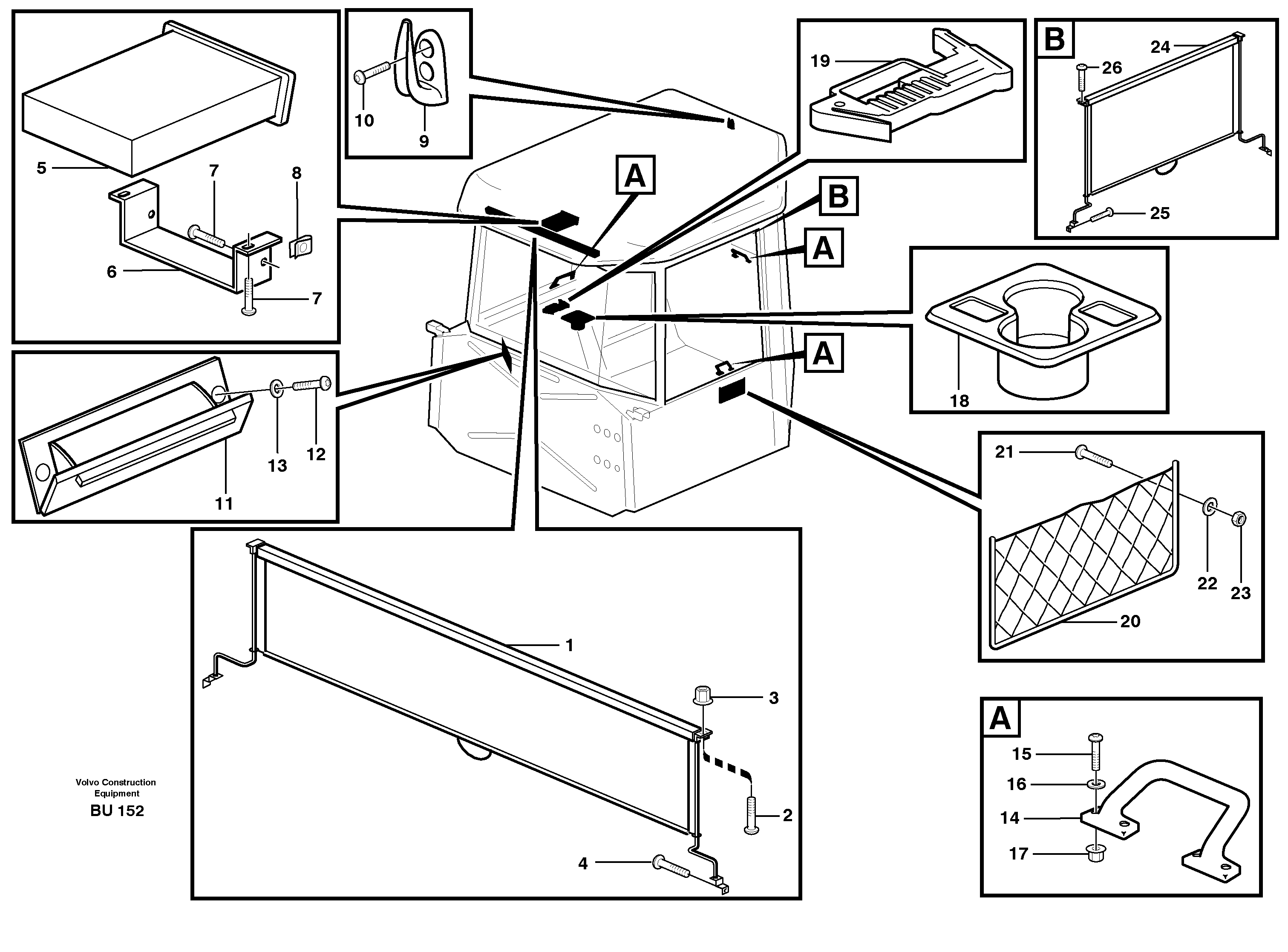 Interior equipment, cab — volvo parts diagram