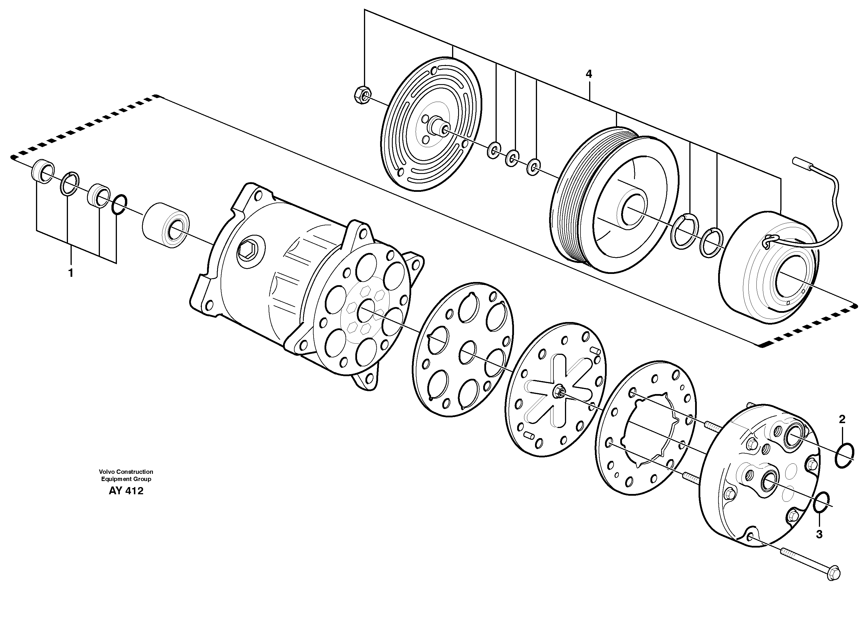 Air compressor 81001 — volvo parts diagram