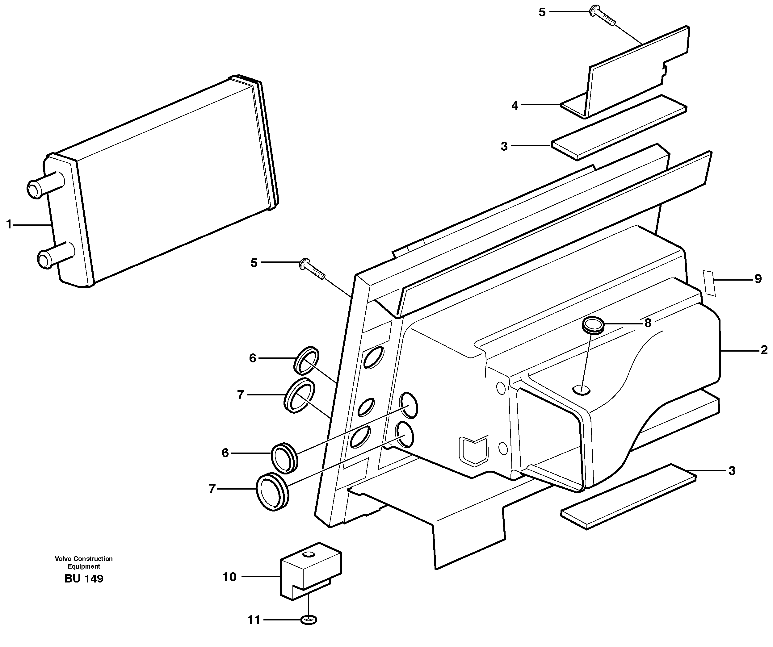 Heating unit — volvo parts diagram