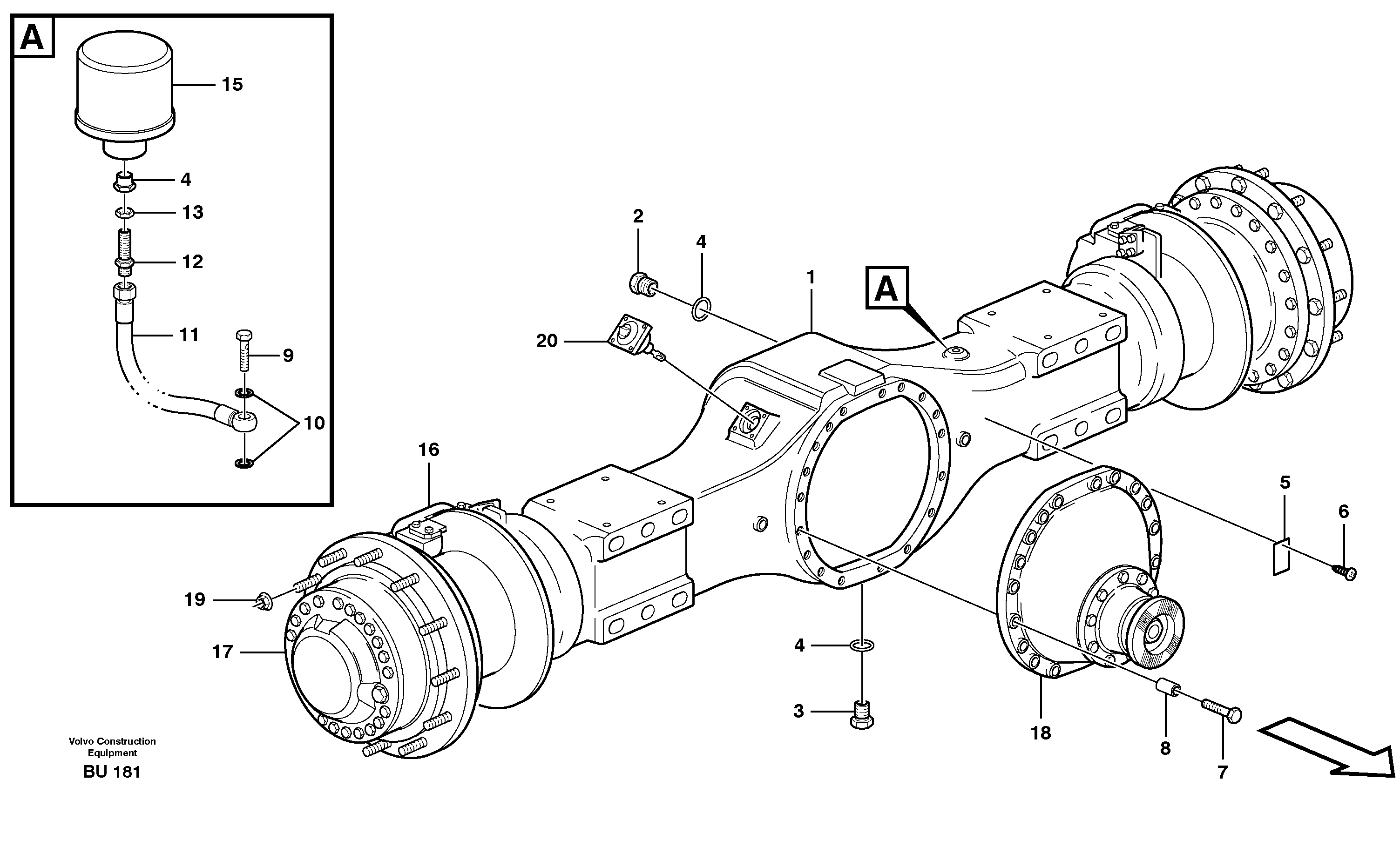 Planetary axle 2, load unit  AH56G PROD NO 23905 — volvo parts diagram