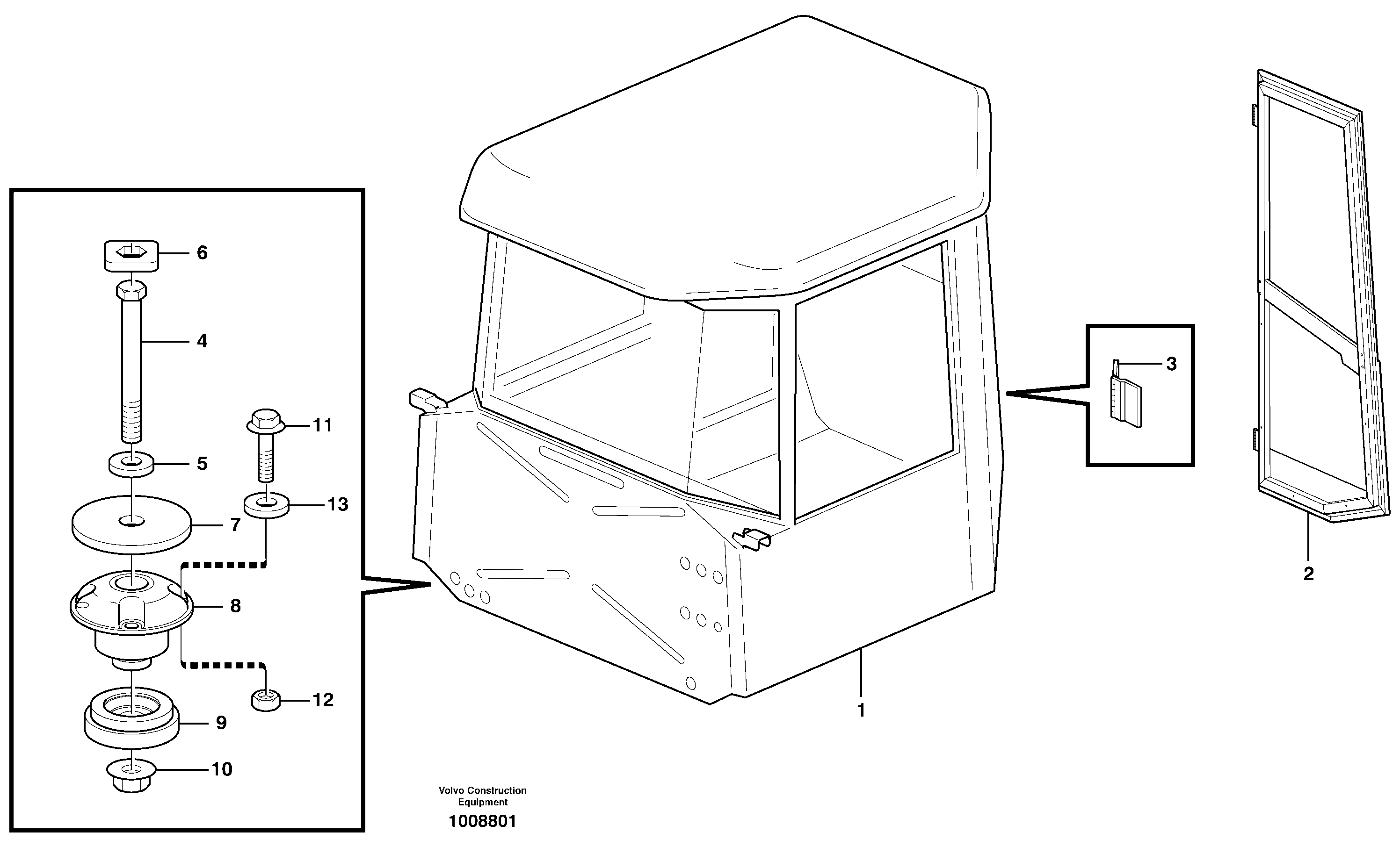 Drivers cab — volvo parts diagram