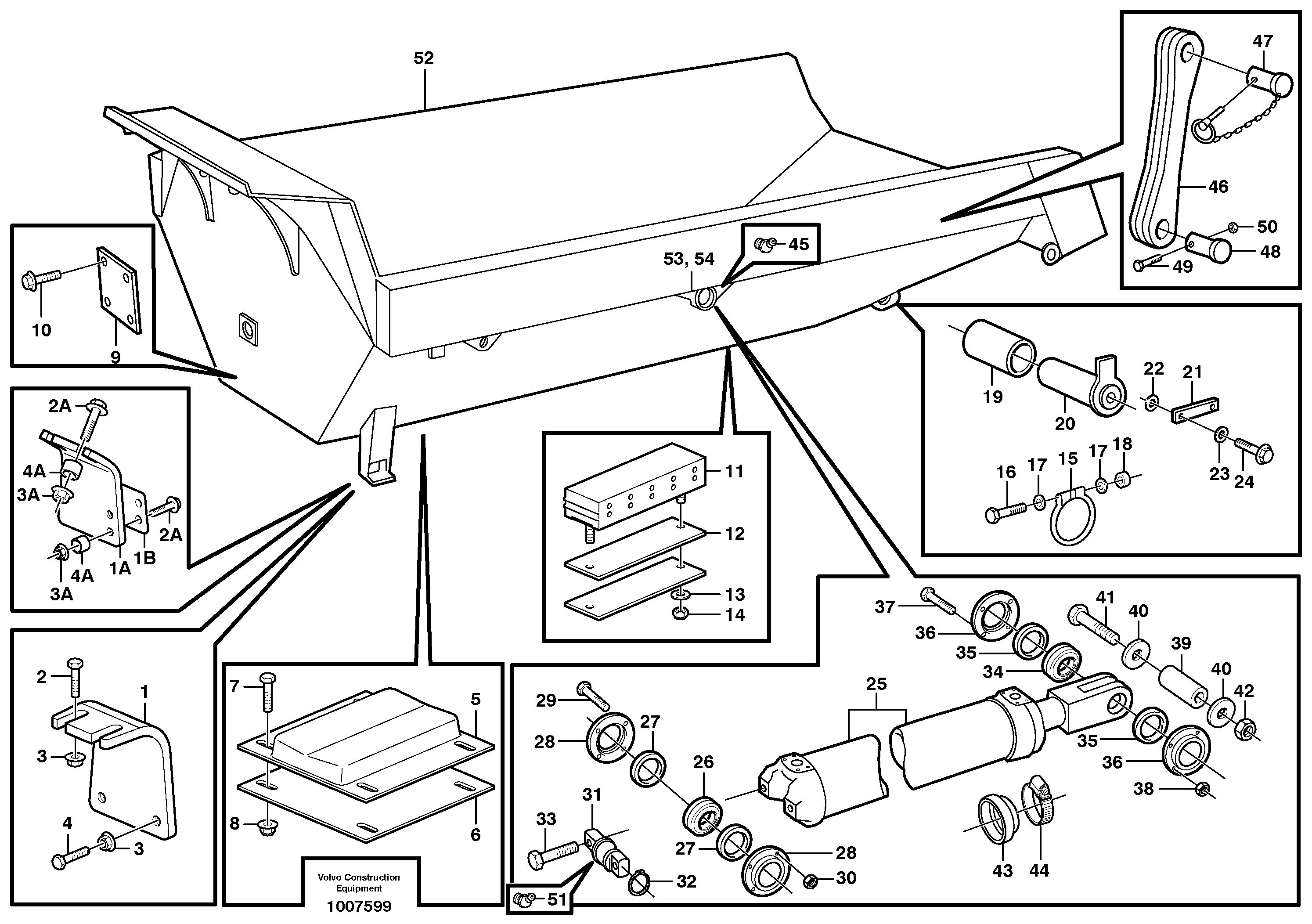Dumper basket with fitting parts 6X6 — volvo parts diagram