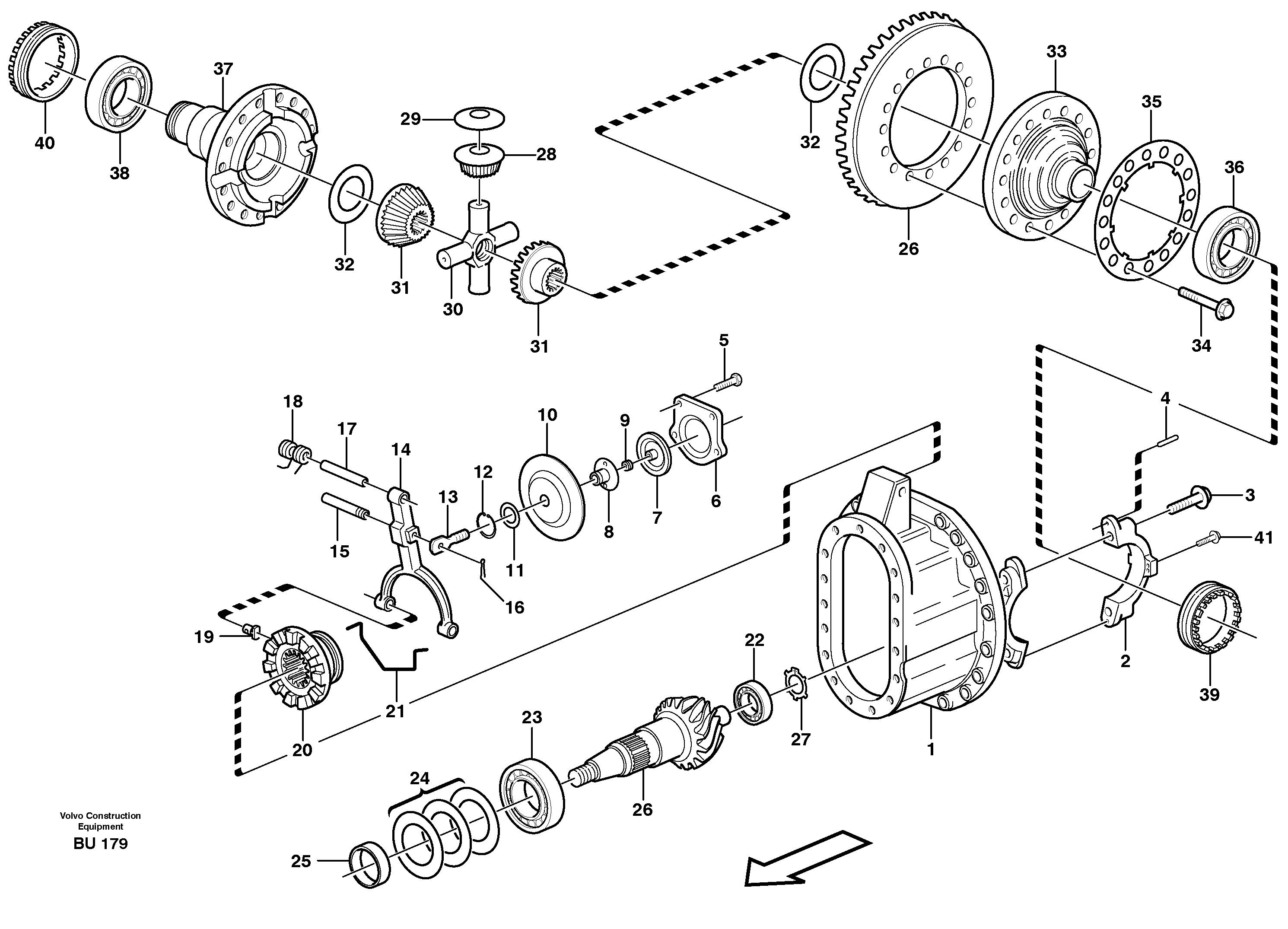 Final drive  AH56F PROD NO 23904, AH64M PROD NO 23939 — volvo parts diagram