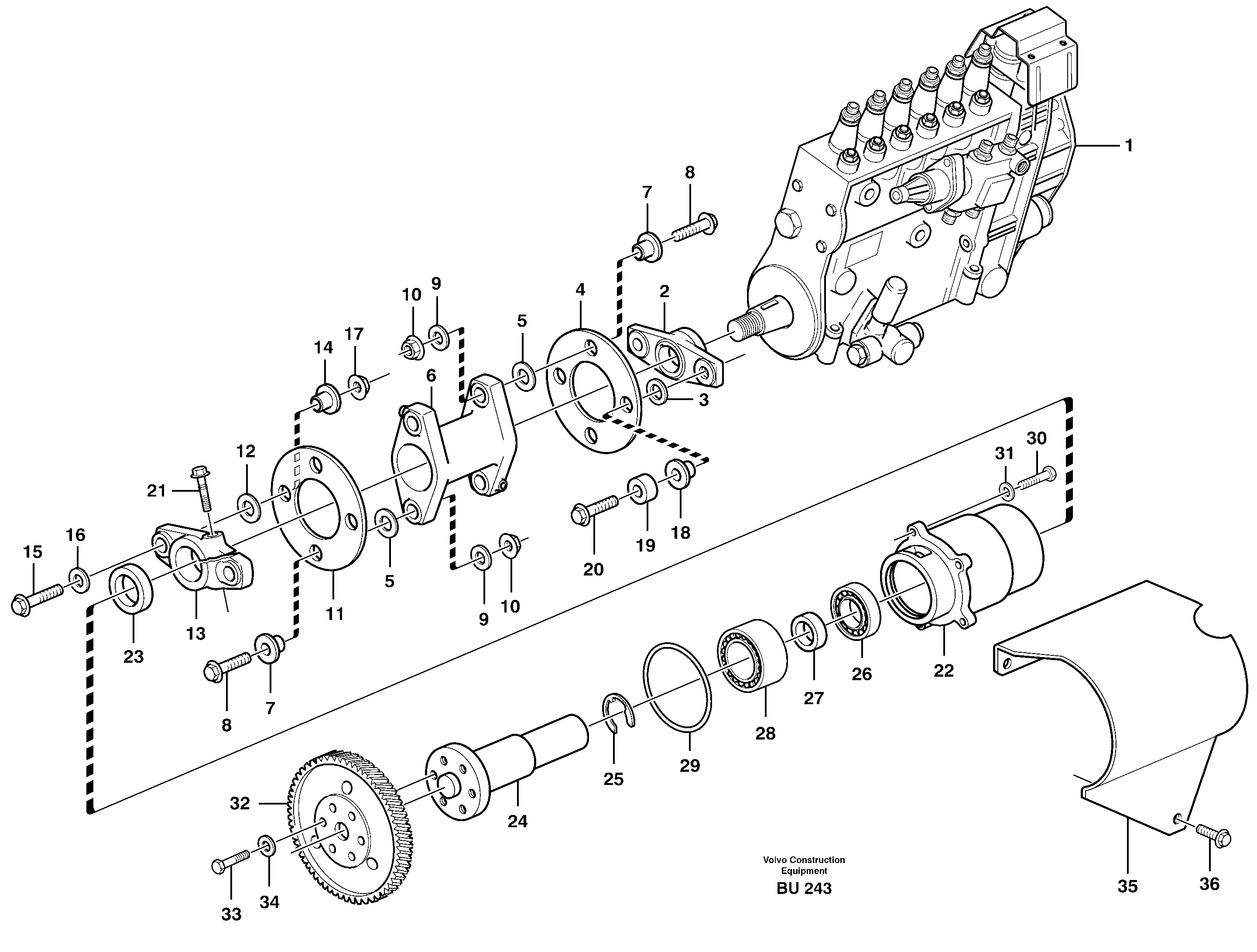 Pump drive — volvo parts diagram