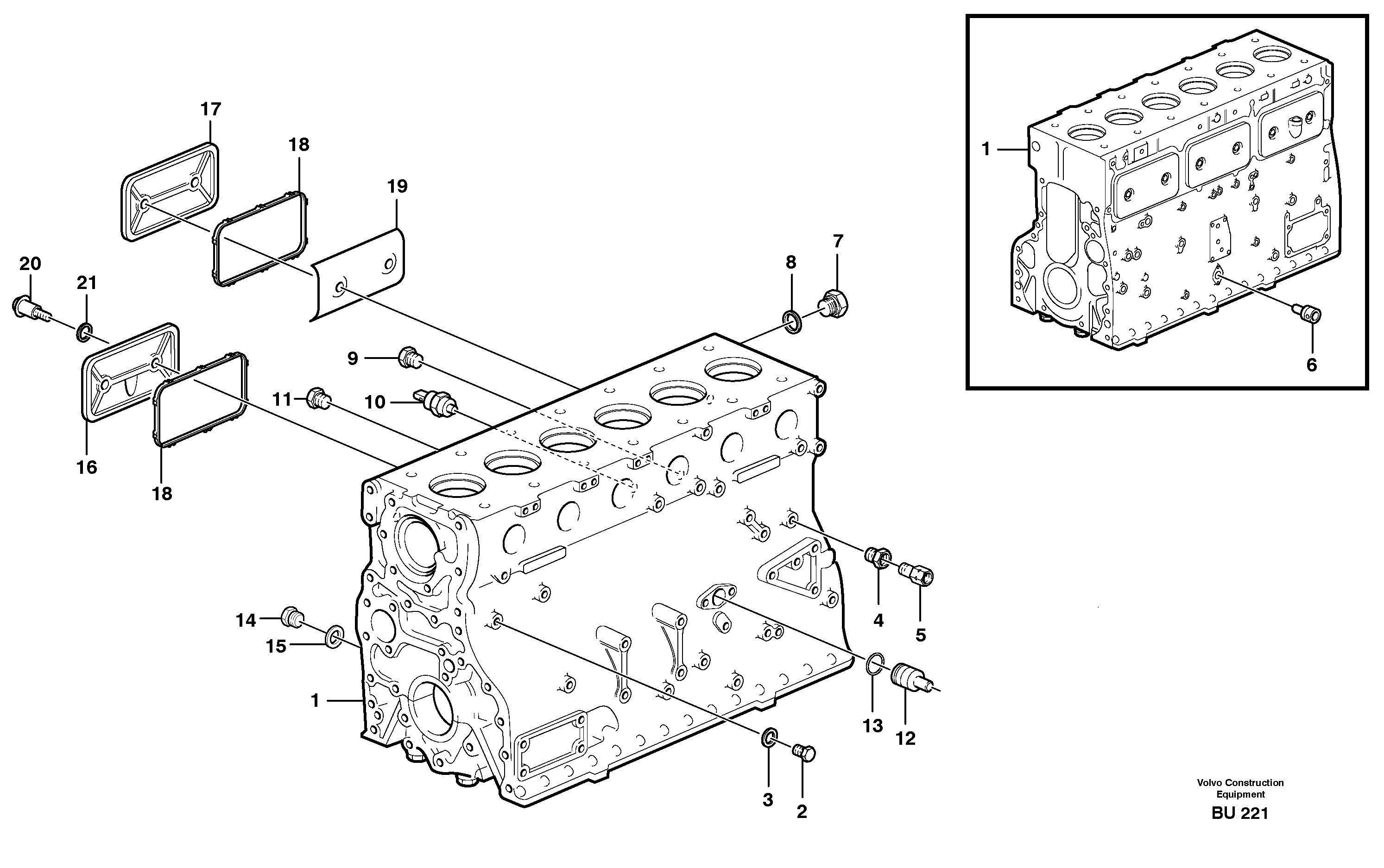 Cylinder block — volvo parts diagram