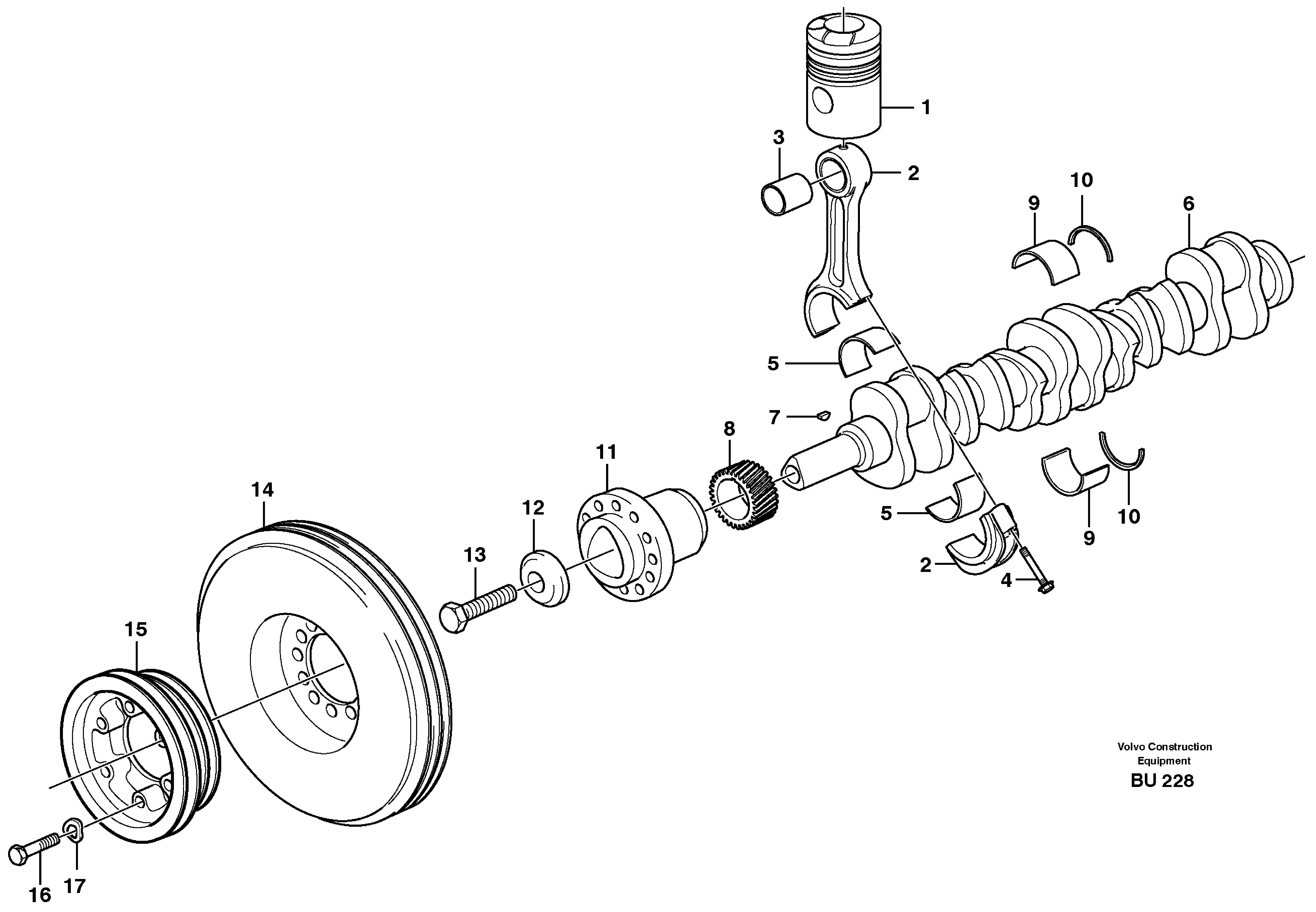 Crankshaft and related parts — volvo parts diagram