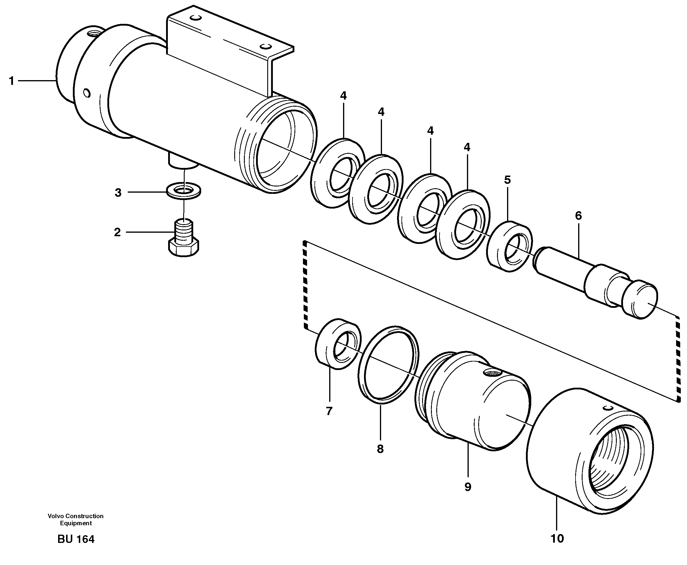 Damping cylinder  SER NO - 11340 — volvo parts diagram