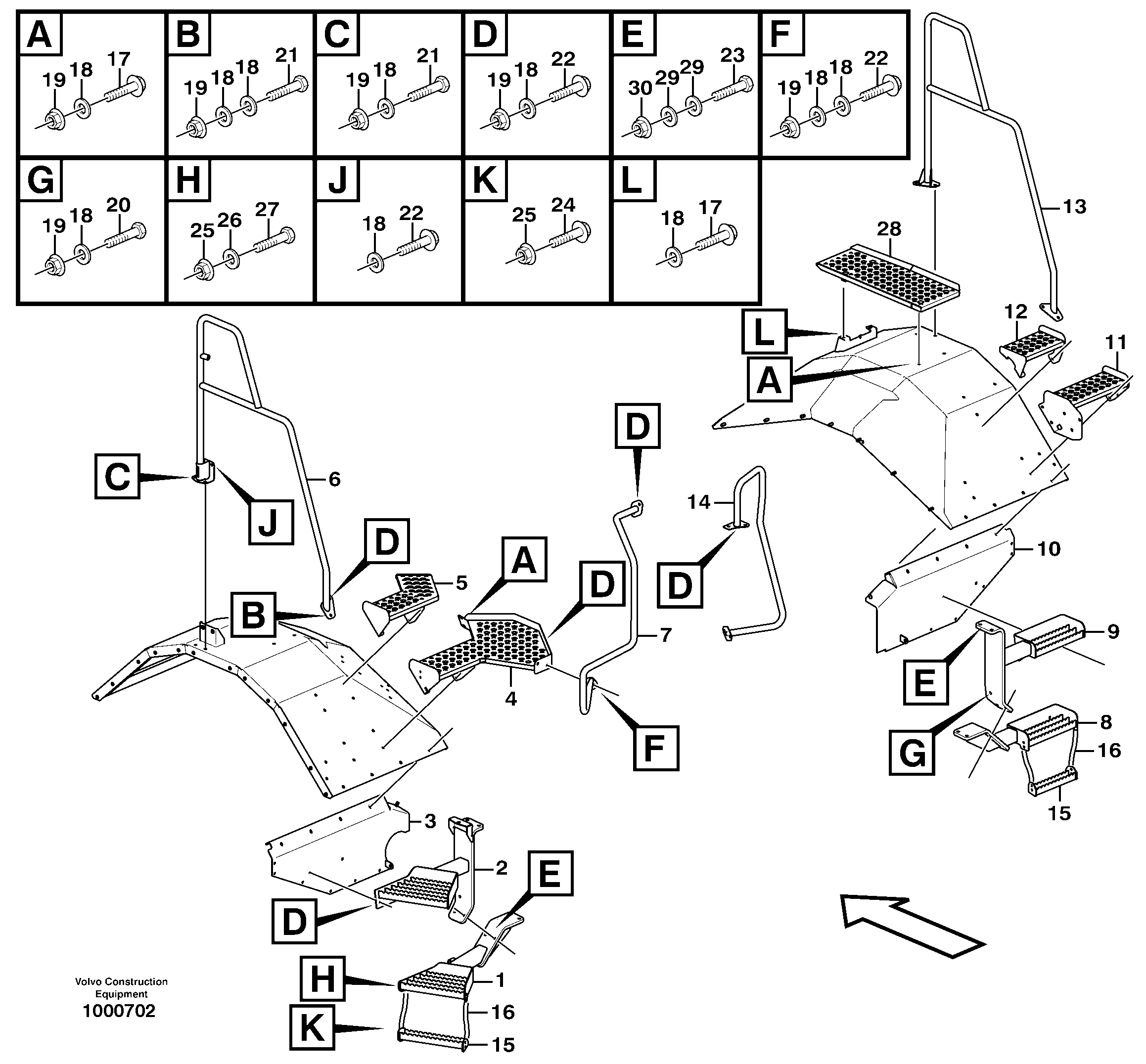 Steps and ladder — volvo parts diagram