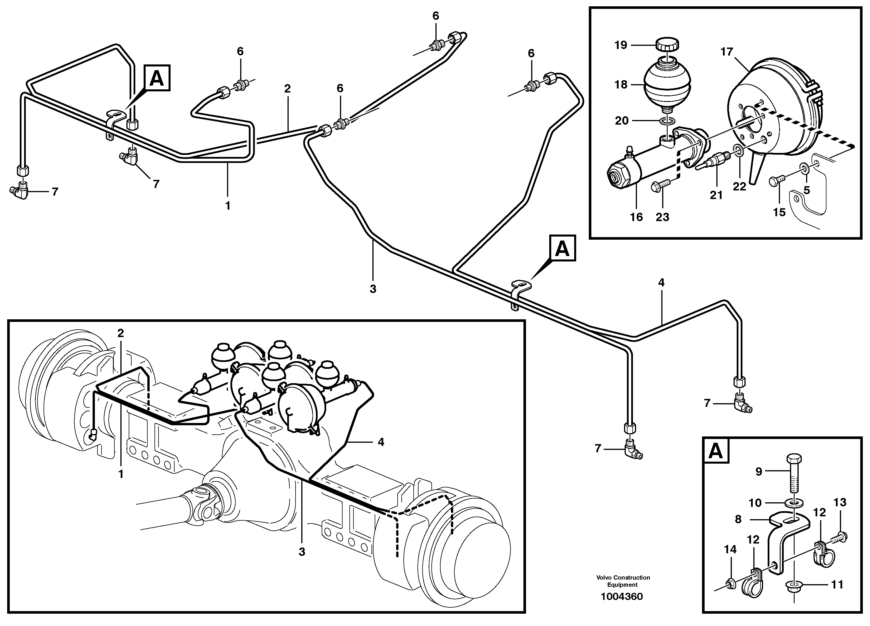 Hydraulic brake system, load unit 4X4 — volvo parts diagram
