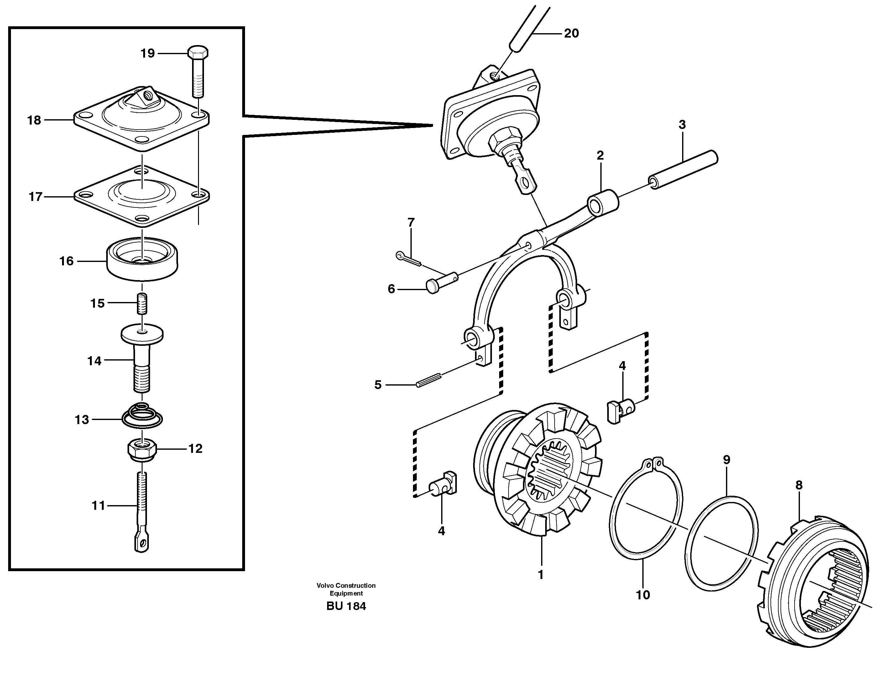 Differential lock — volvo parts diagram