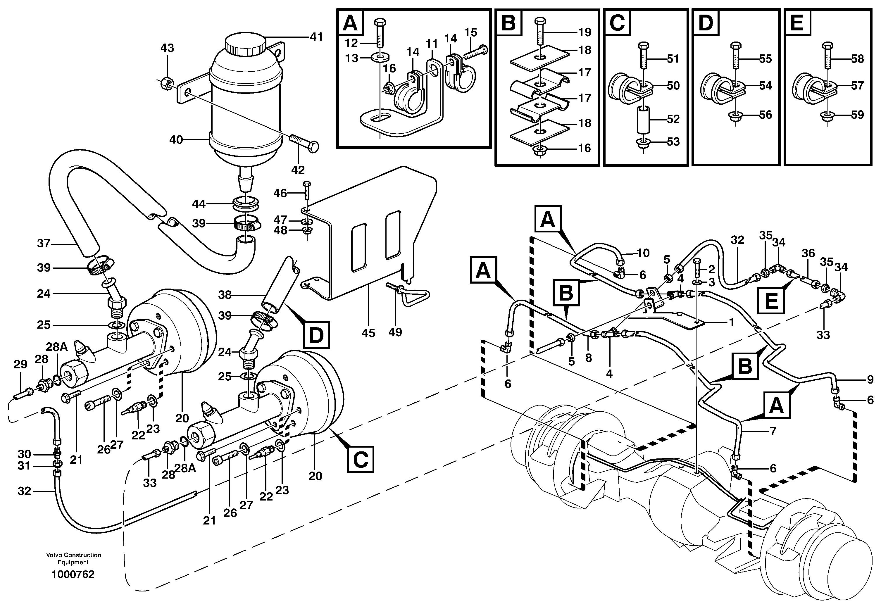 Hydraulic brake system, motor unit — volvo parts diagram