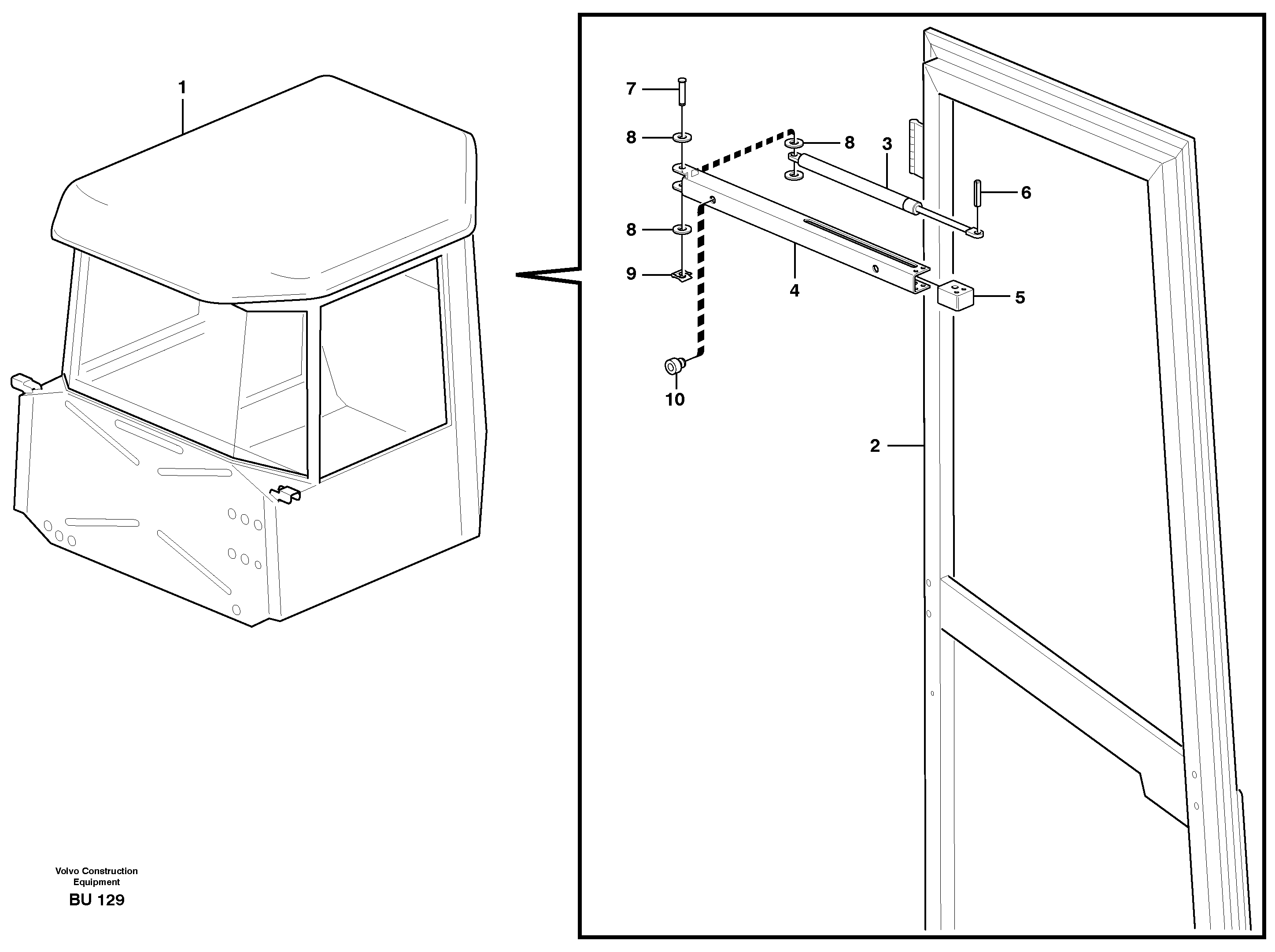 Door with fitting parts — volvo parts diagram