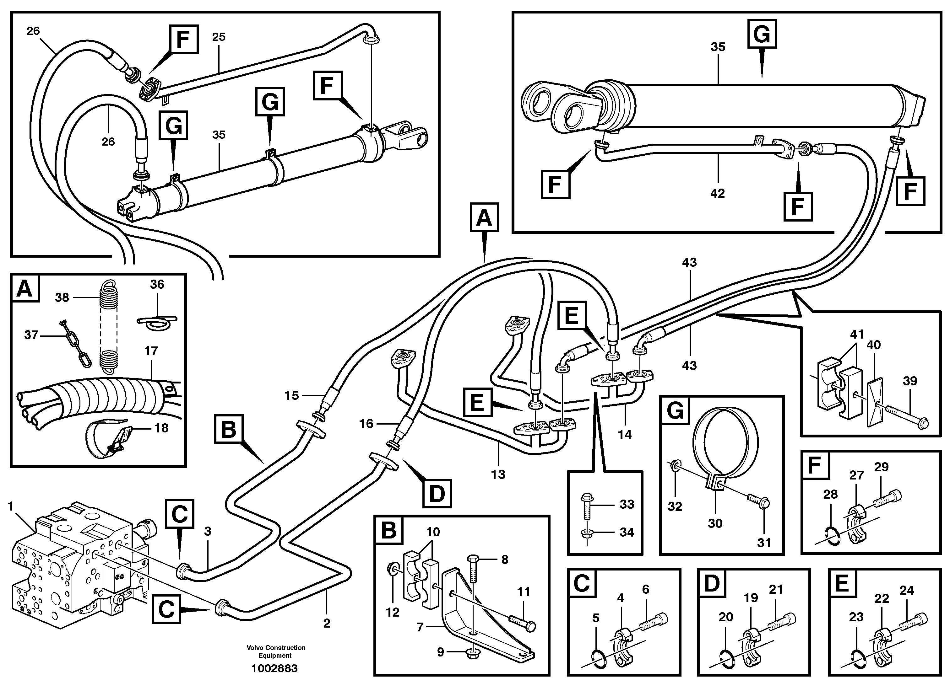 Tipping system, load unit  6X6, 4X4 — volvo parts diagram